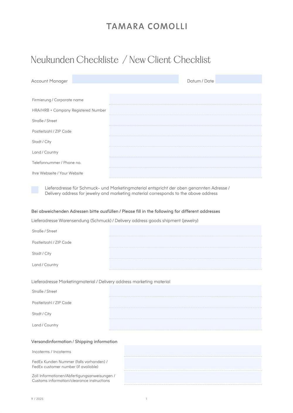 Neukunden Checkliste