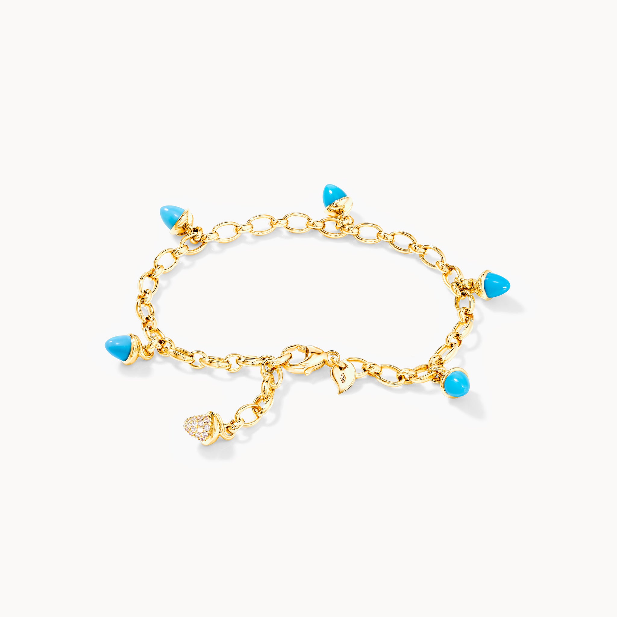 Bracelet MIKADO Charm 'Turquoise' with Diamond Pavé Türkis