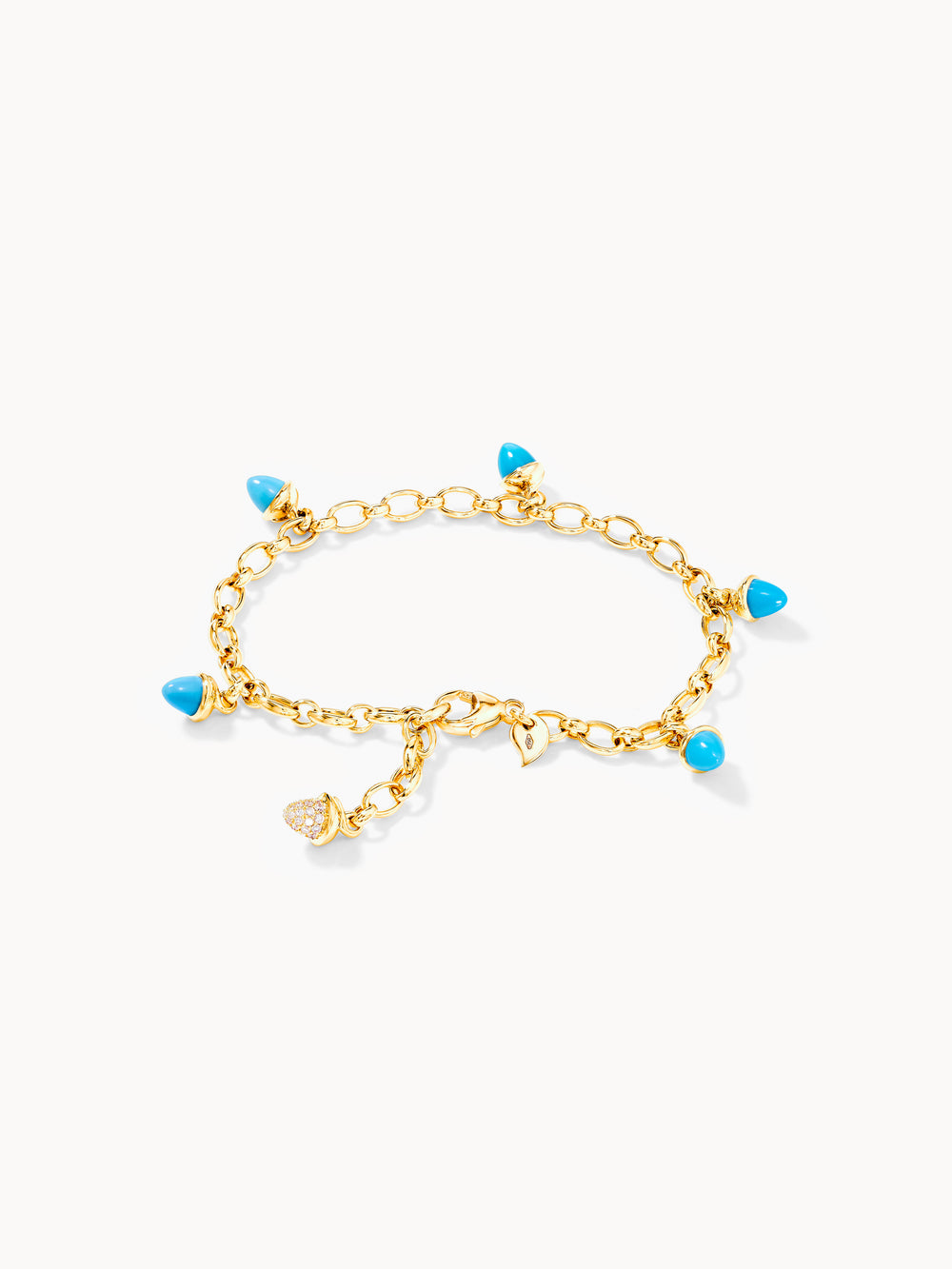 Bracelet MIKADO Charm 'Turquoise' with Diamond Pavé Türkis