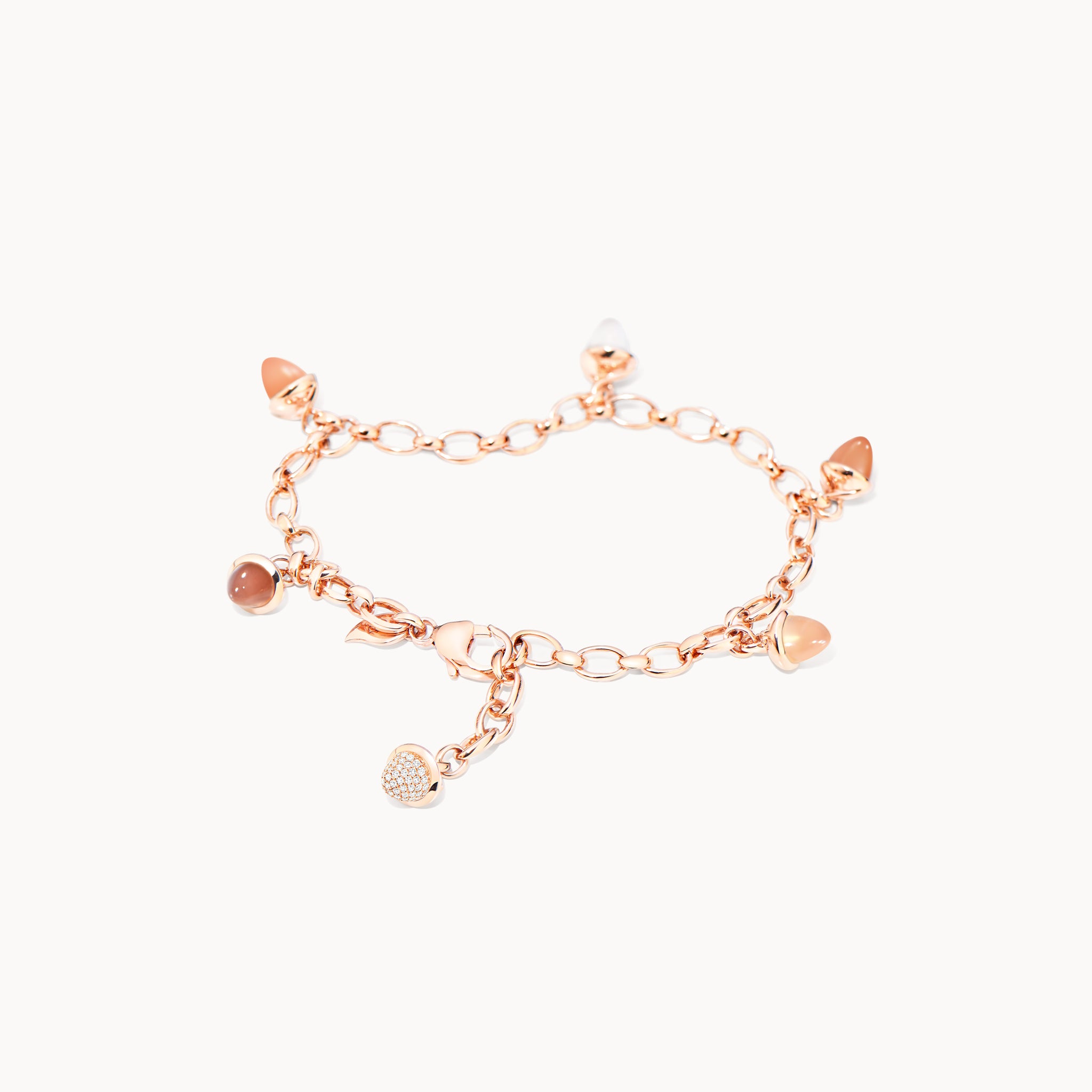 MIKADO Charm Bracelet in 'Camel' with Diamond Pavé
