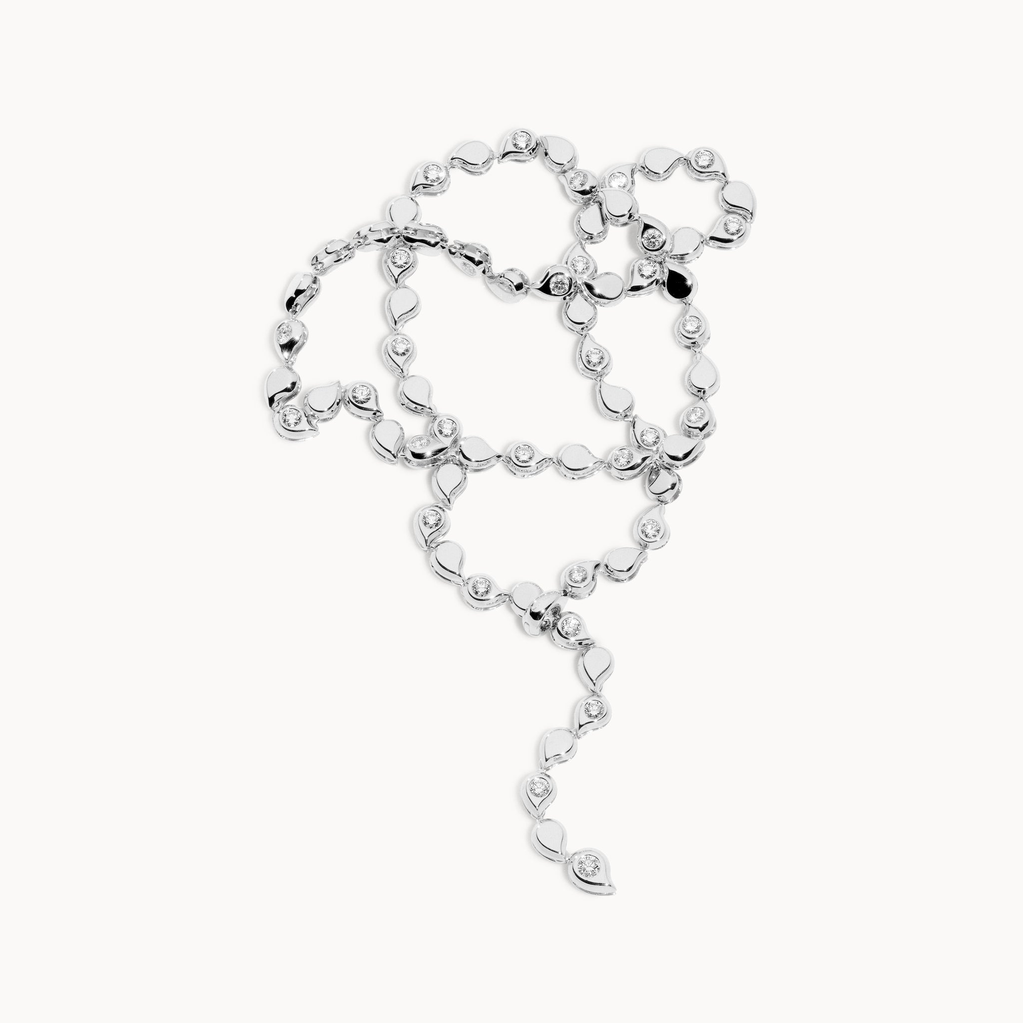 Collier SNOWFLAKES Rivière Classic alternating 18K Weißgold