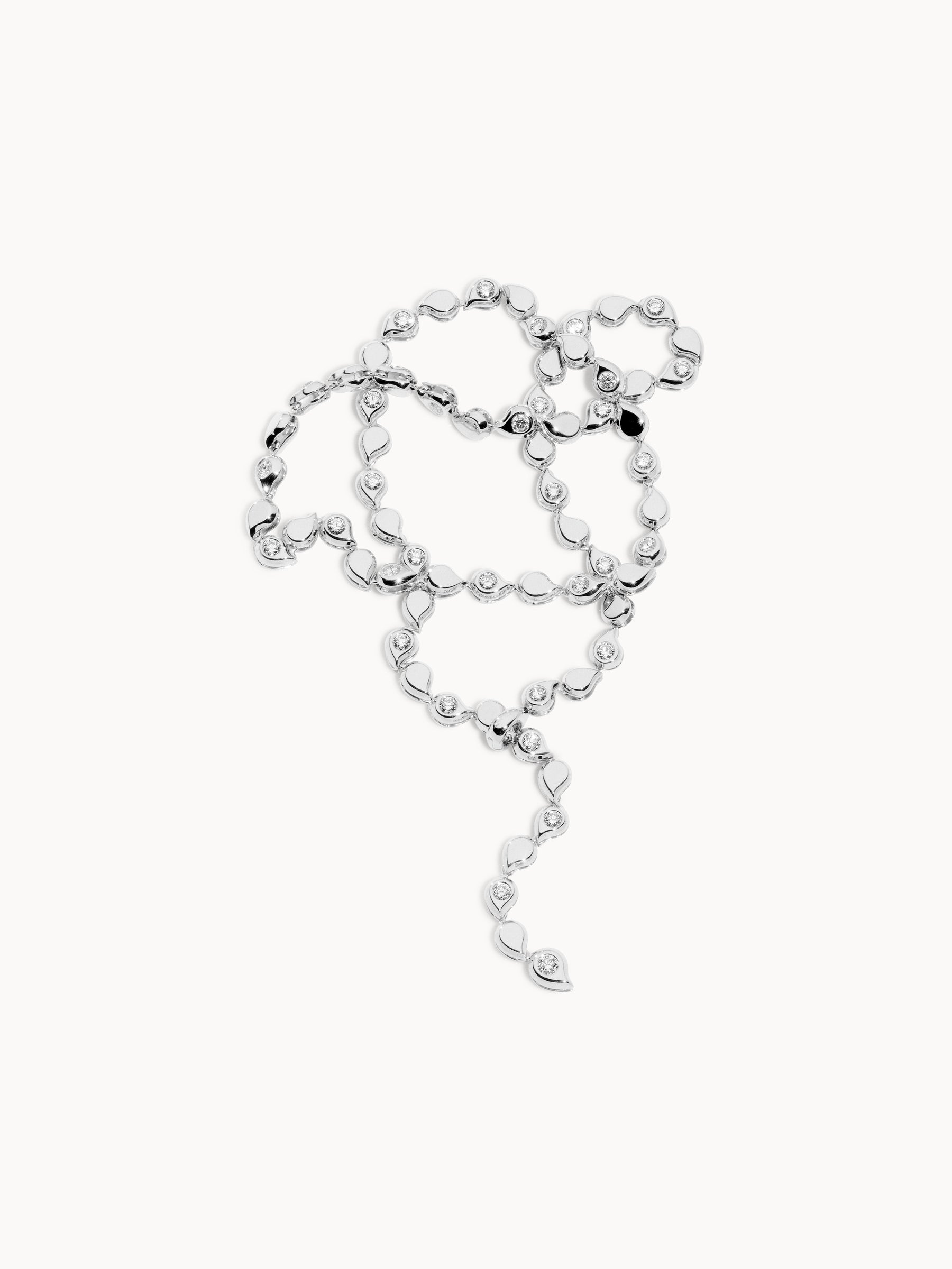Collier SNOWFLAKES Rivière Classic alternating 18K white gold