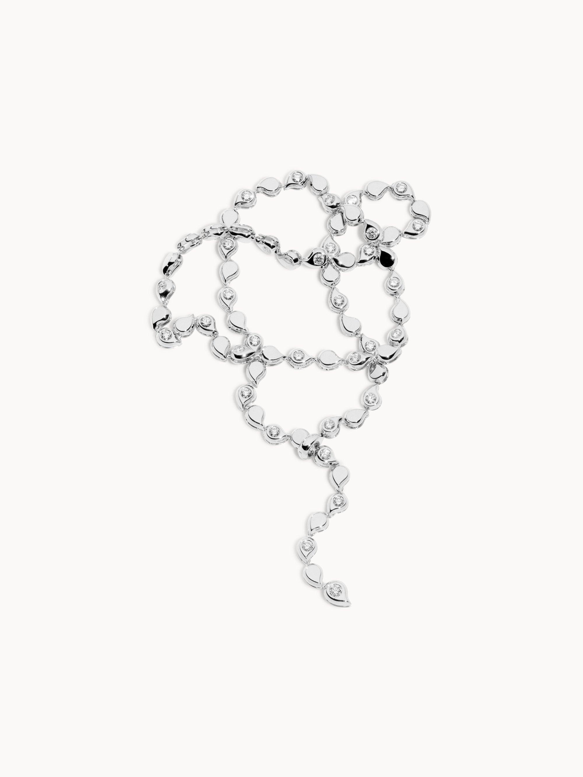 Collier SNOWFLAKES Rivière Classic alternating 18K white gold