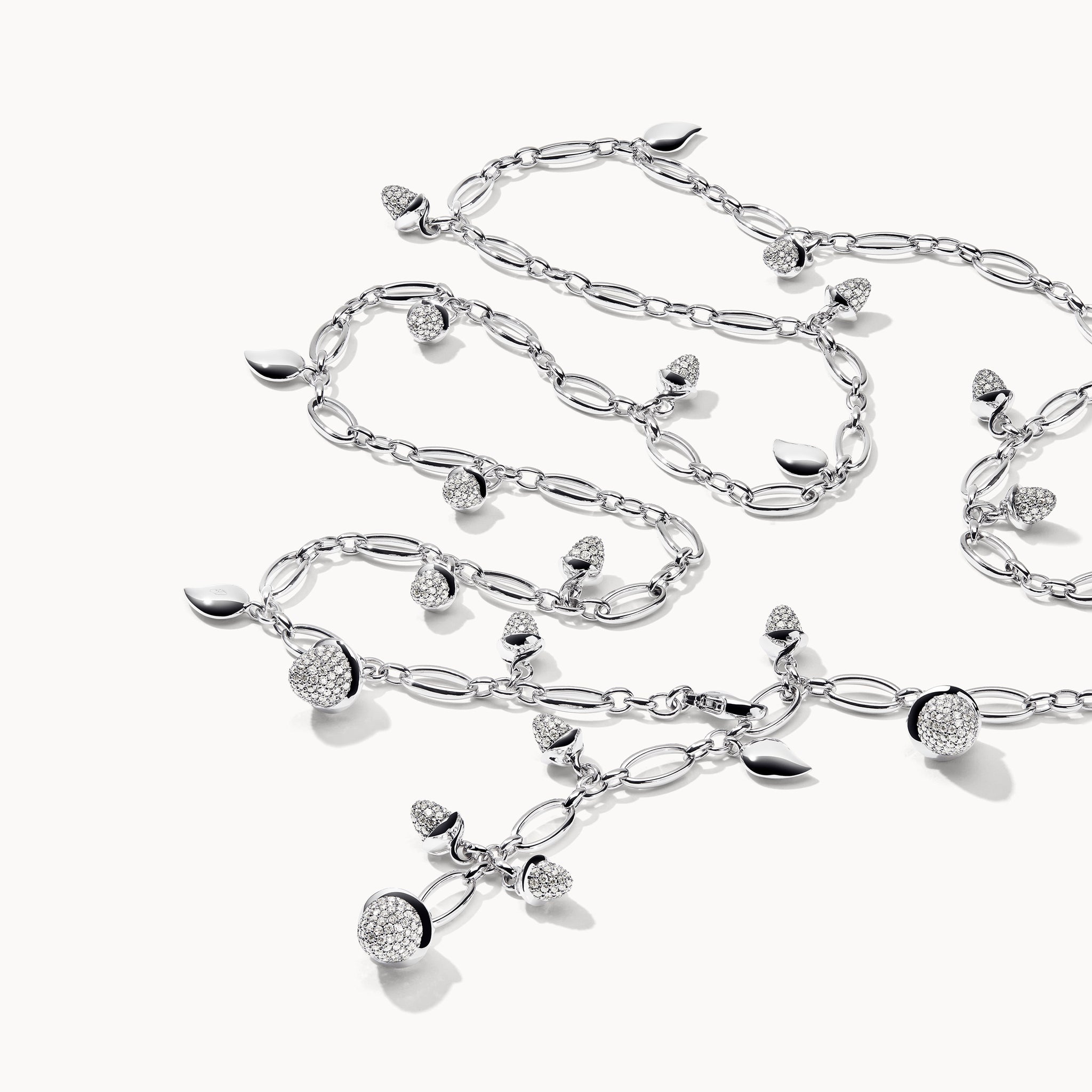 Necklace MIKADO Diamond Pavé - 100 cm mit Diamant Pavé