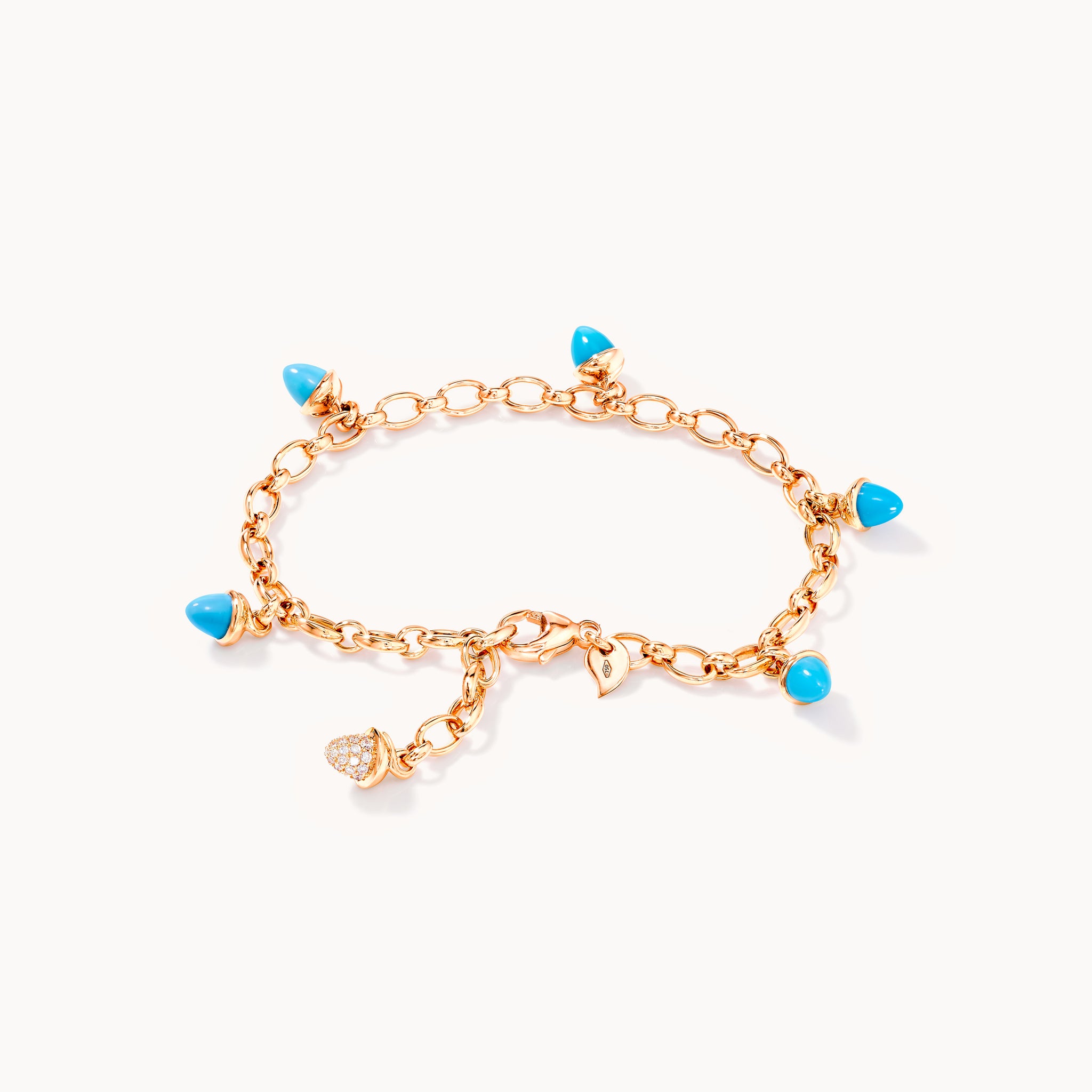 Bracelet MIKADO Charm 'Turquoise' with Diamond Pavé Türkis