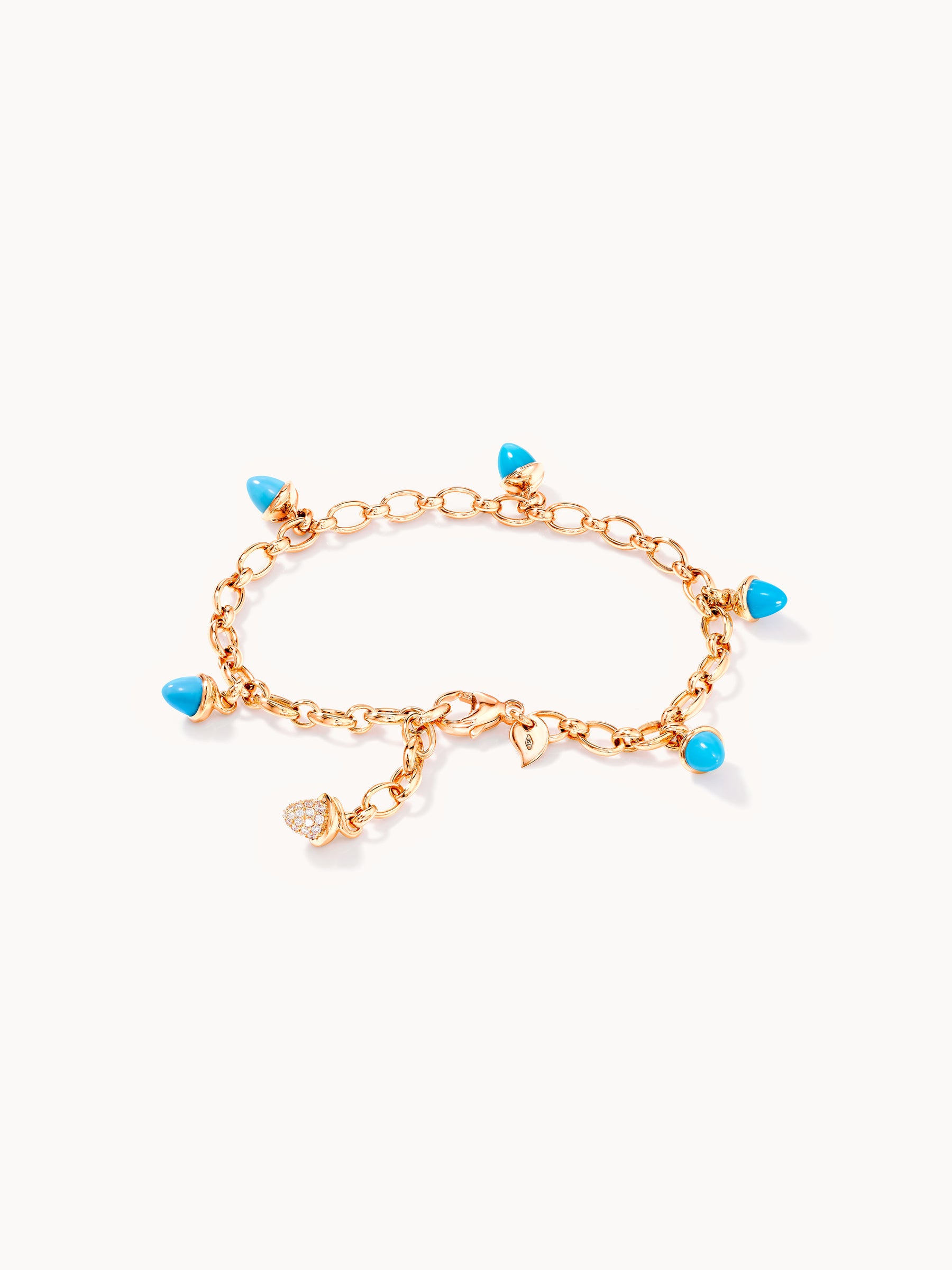 MIKADO Charm Bracelet in 'Turquoise' with Diamond Pavé