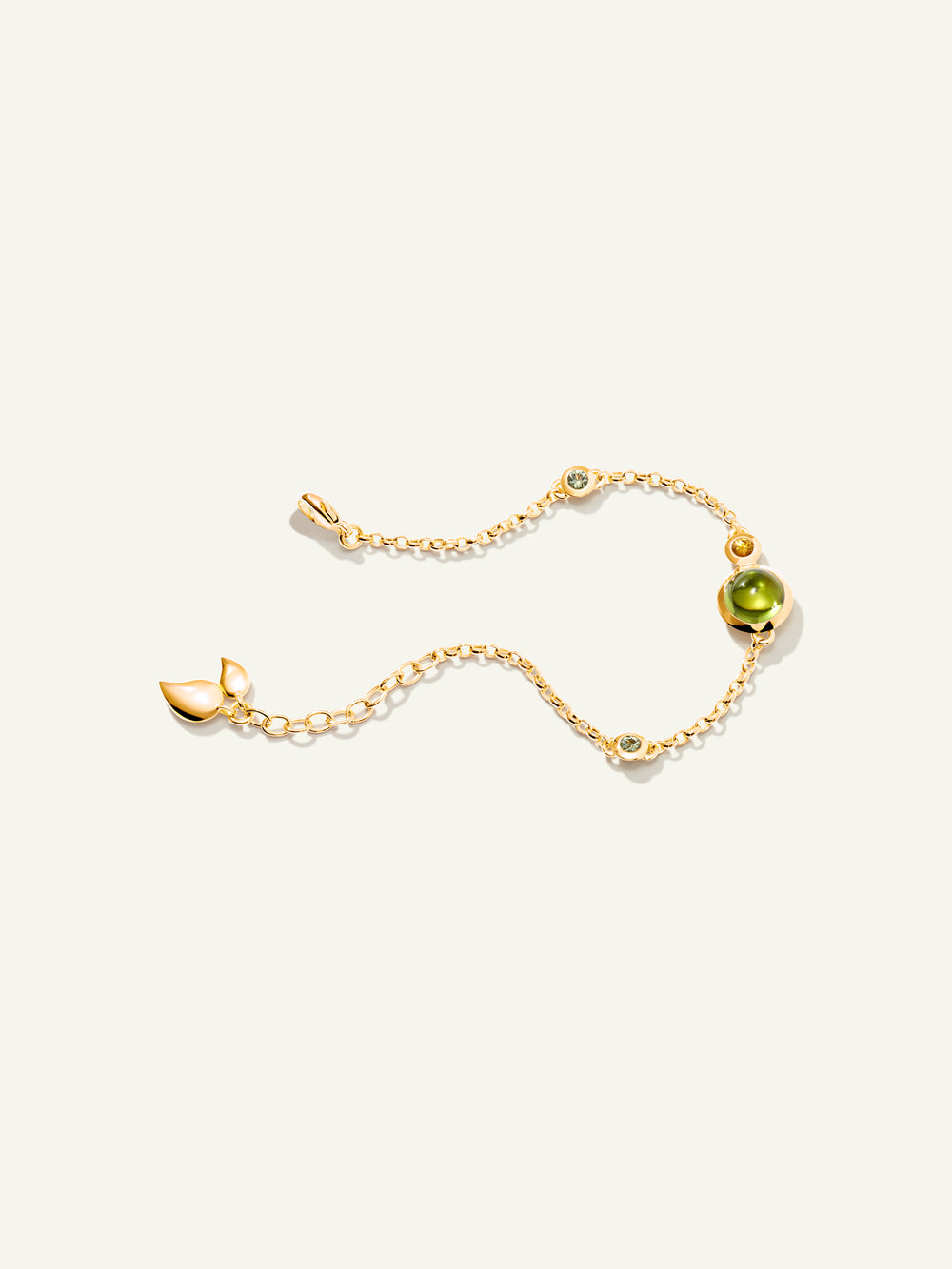 B-BOU-c-RF-ml-yg | BOUTON Mini Chain Bracelet, in 'Rainforest'