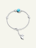BOUTON Mini Chain Armband, mit Türkis