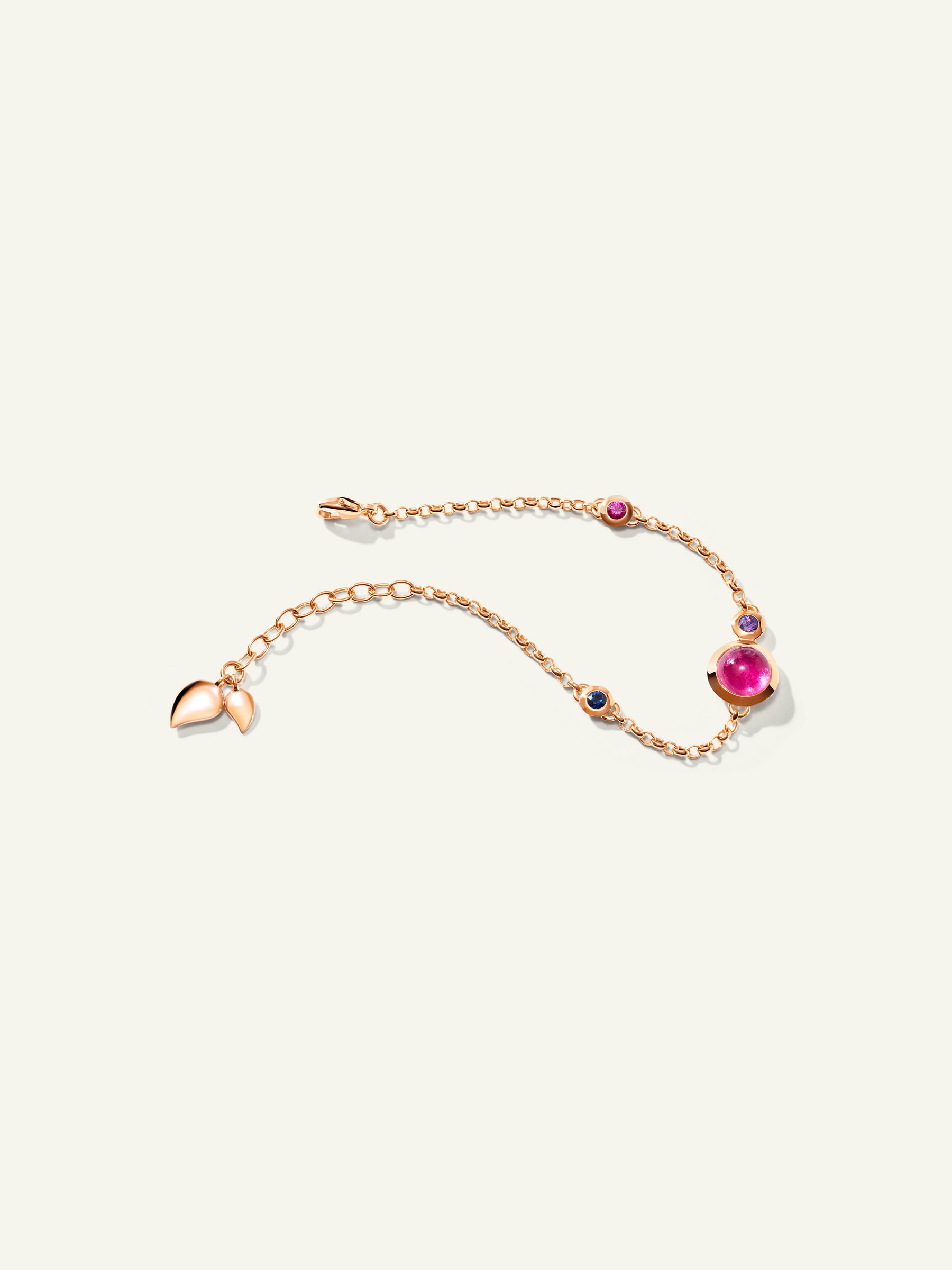 B-BOU-c-WB-ml-rg | BOUTON Mini Chain Bracelet, in 'Wildberry'