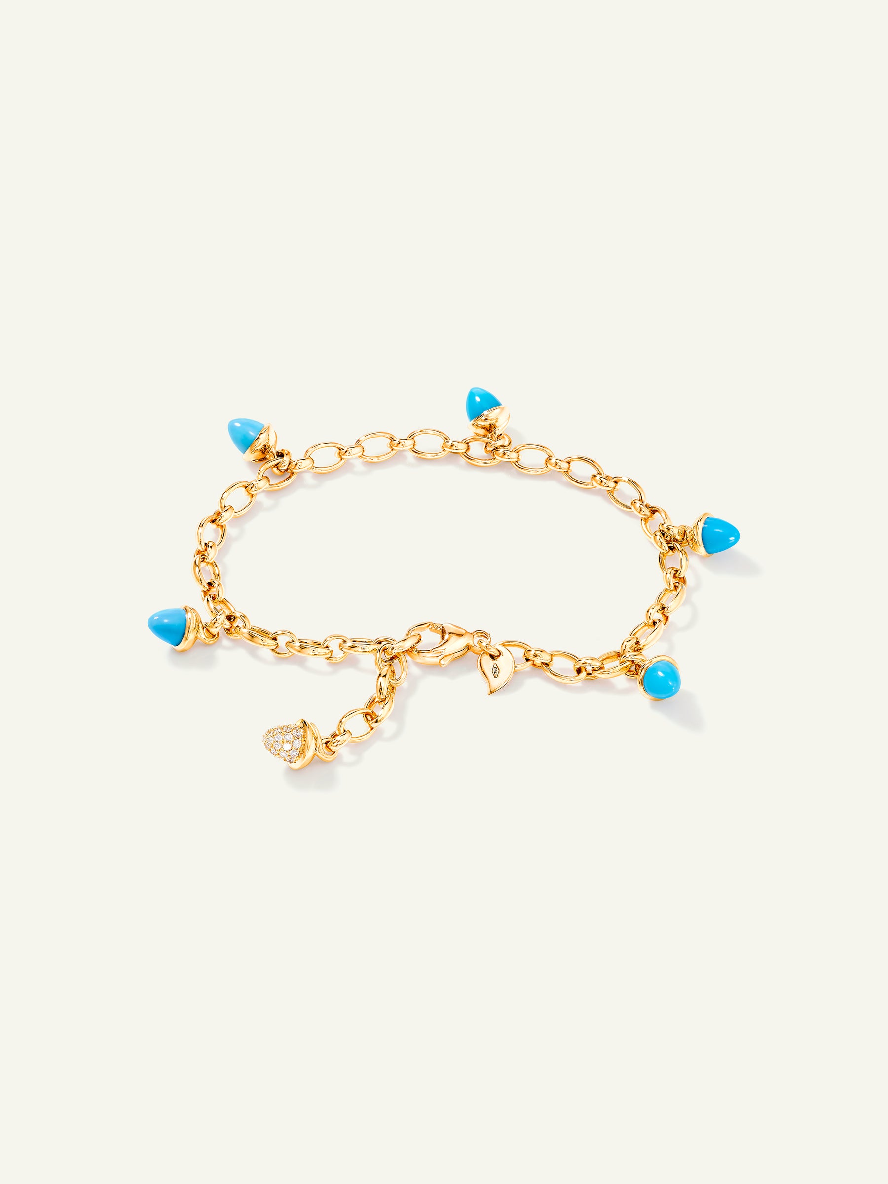 MIKADO Charm Armband in 'Turquoise' mit Diamant Pavé