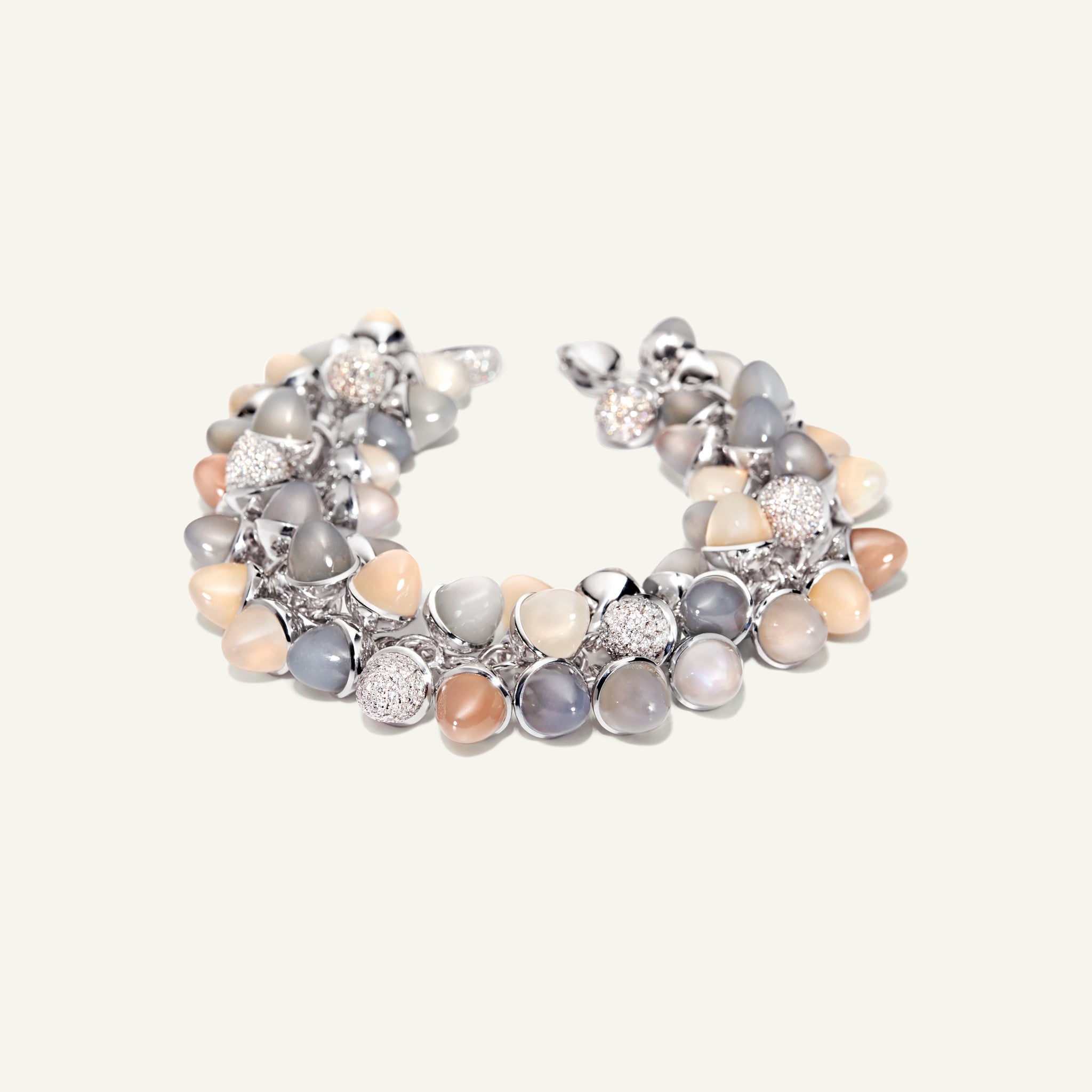 MIKADO Flamenco Armband in 'Cashmere' mit Diamond Pavé