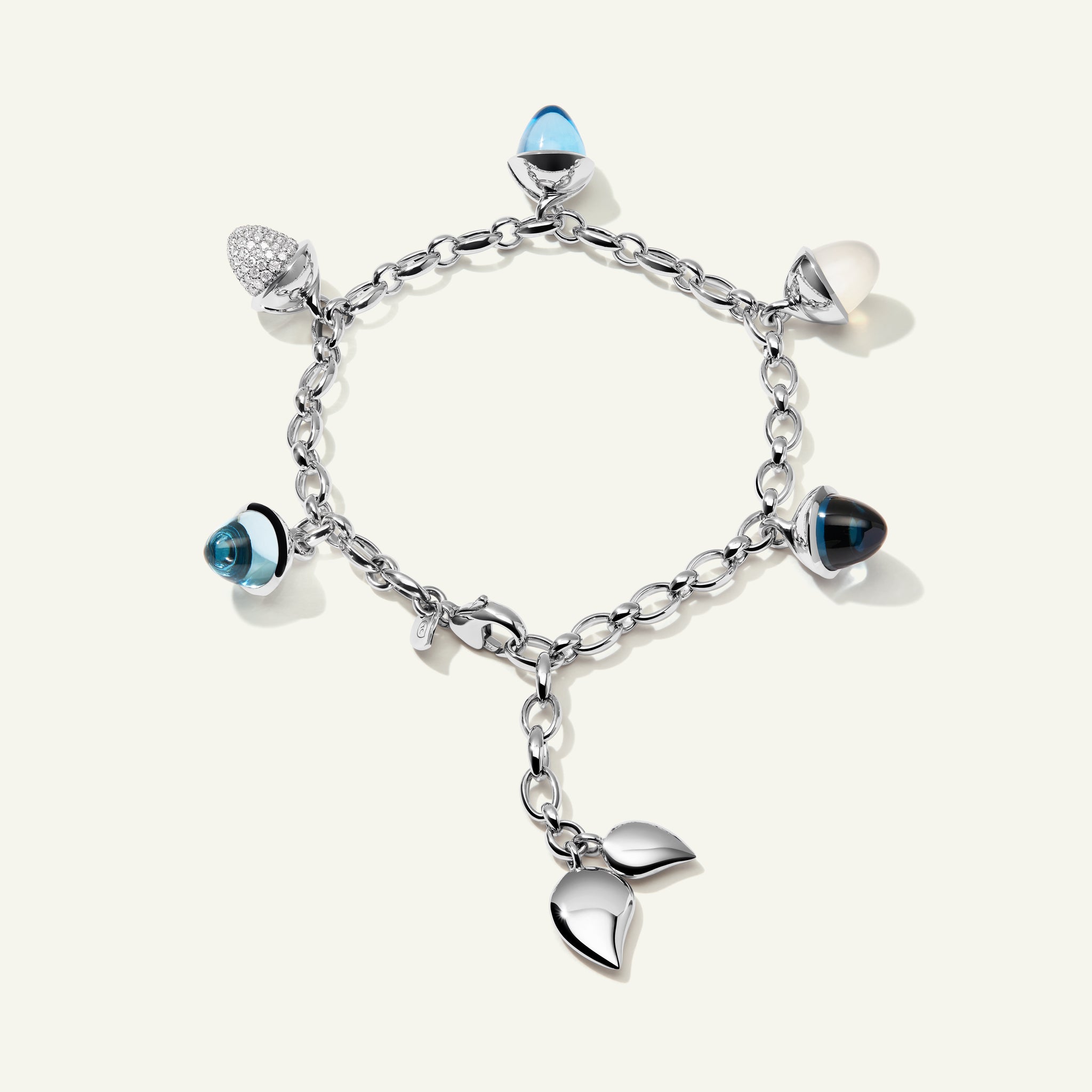 MIKADO Flamenco Charm Bracelet in 'Ocean' with Diamond Pavé