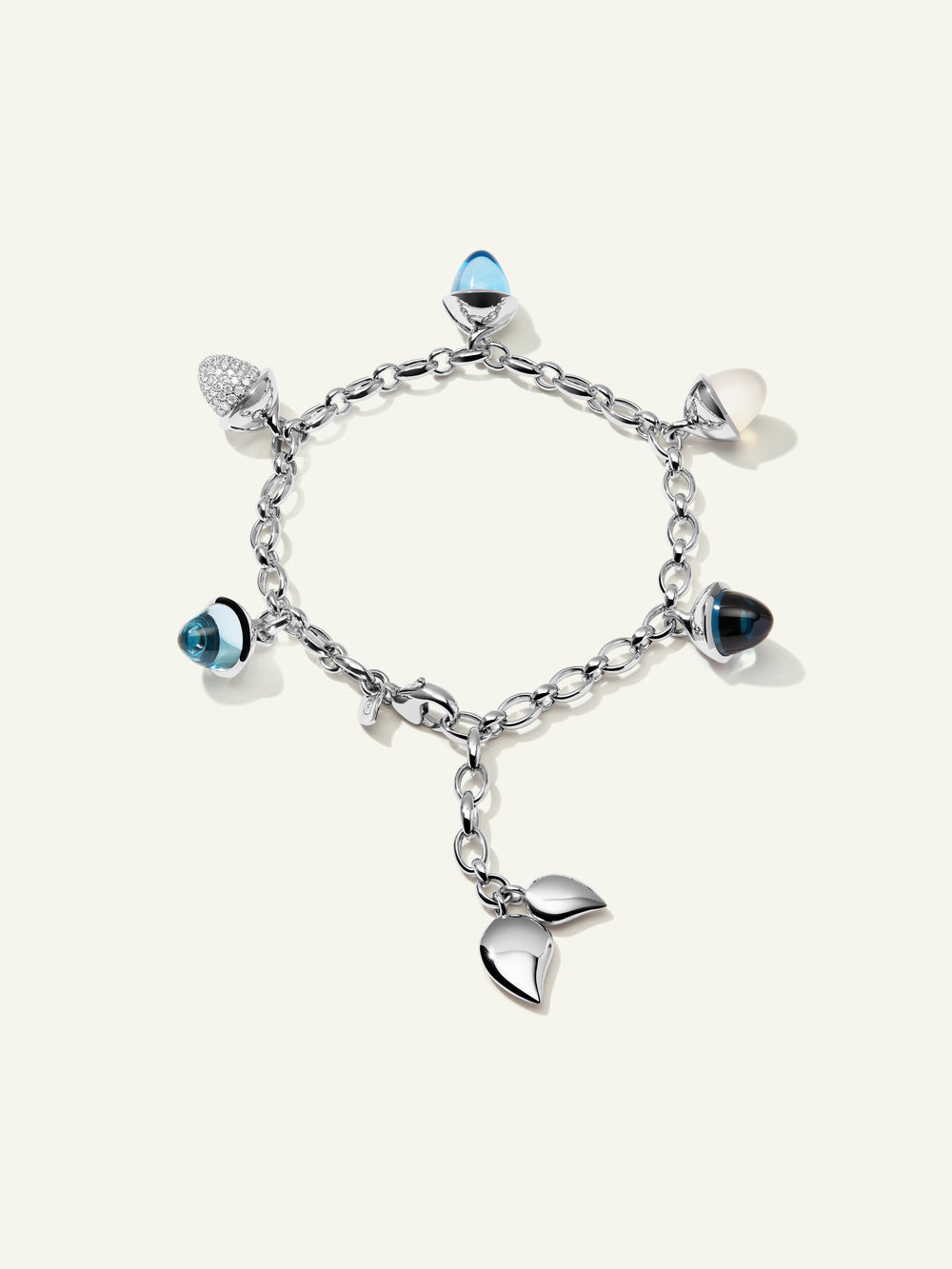 MIKADO Flamenco Charm Bracelet in 'Ocean' with Diamond Pavé