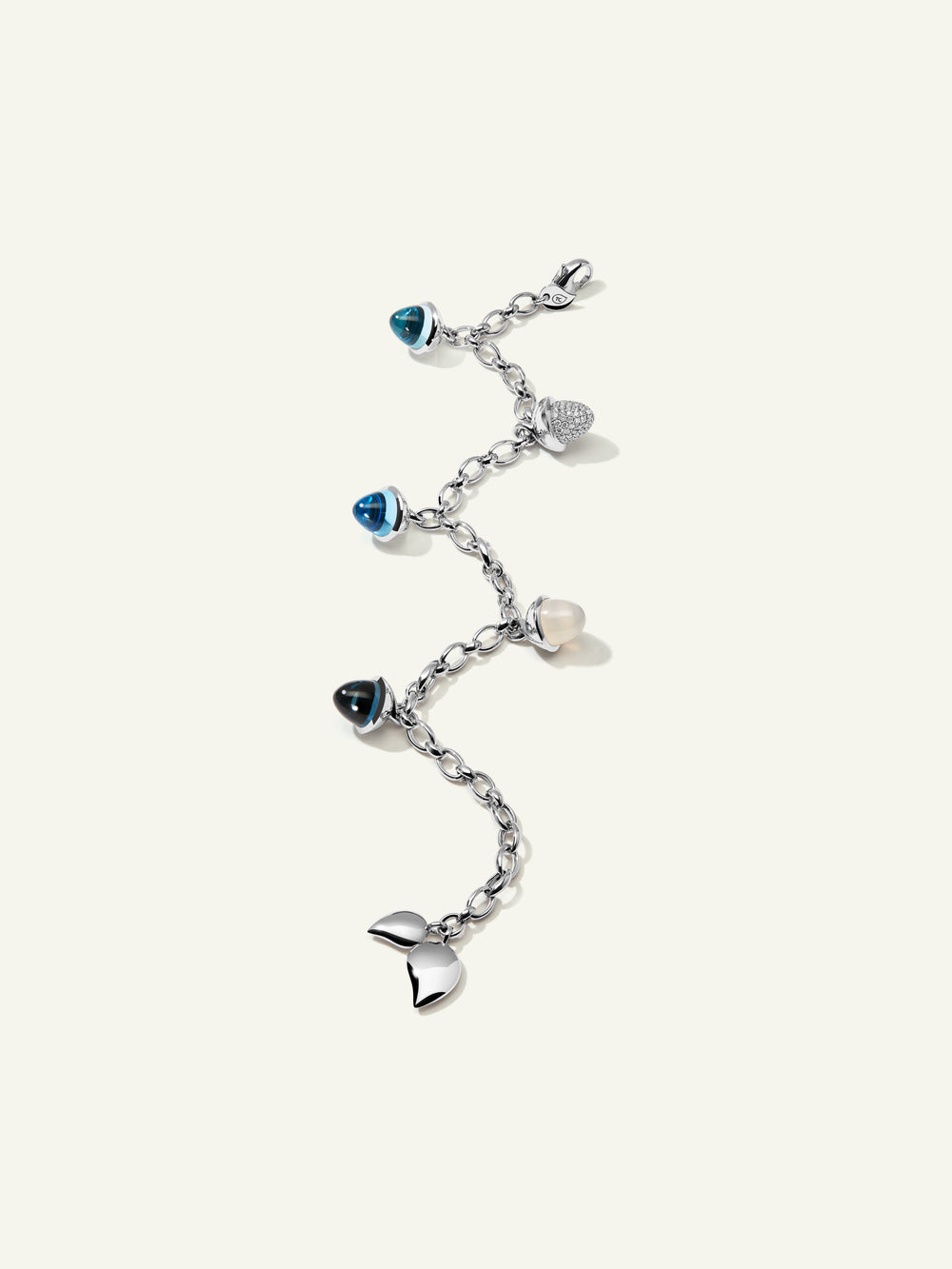 MIKADO Flamenco Charm Bracelet in 'Ocean' with Diamond Pavé