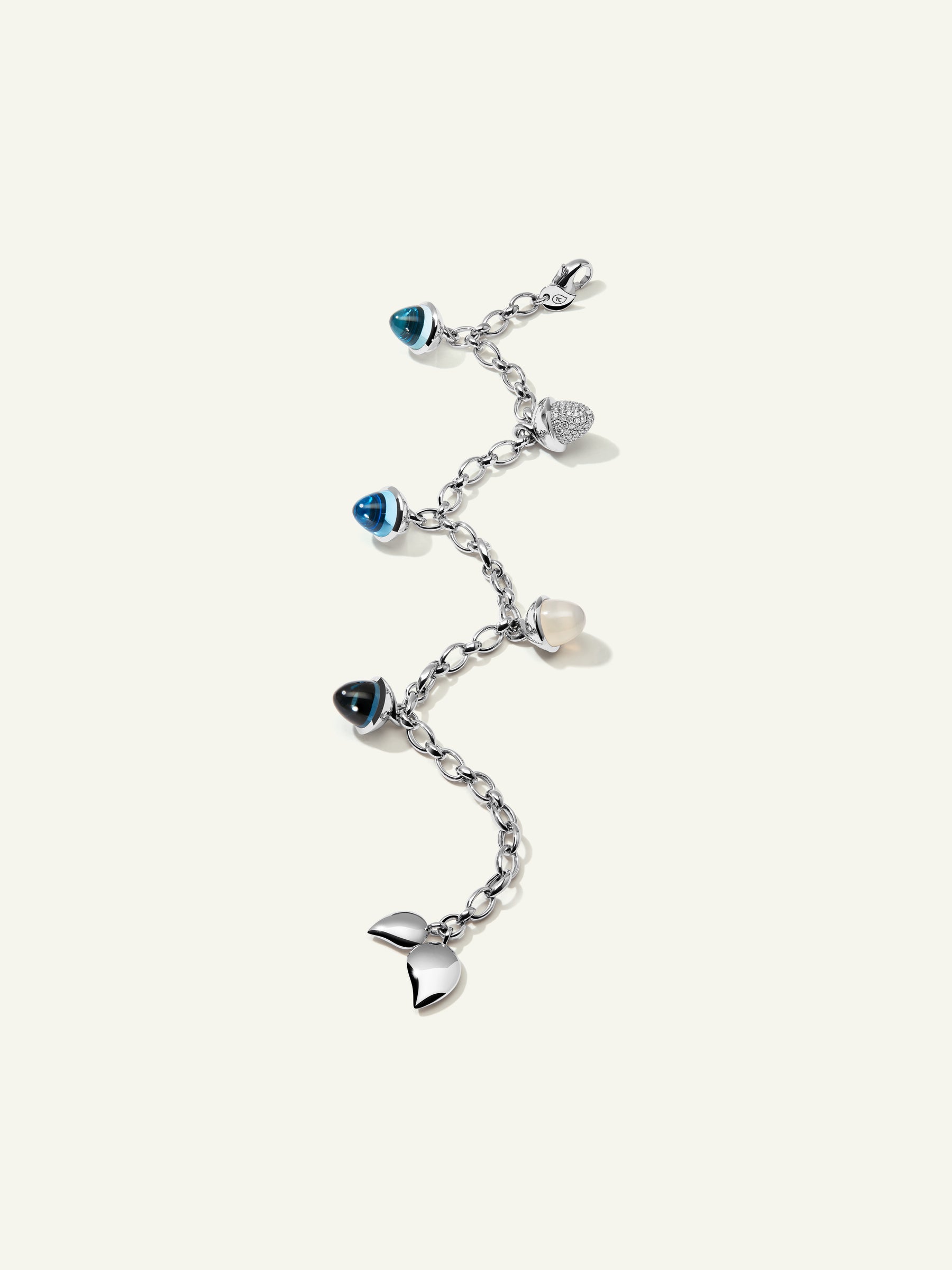 MIKADO Flamenco Charm Armband in 'Ocean' mit Diamond Pavé