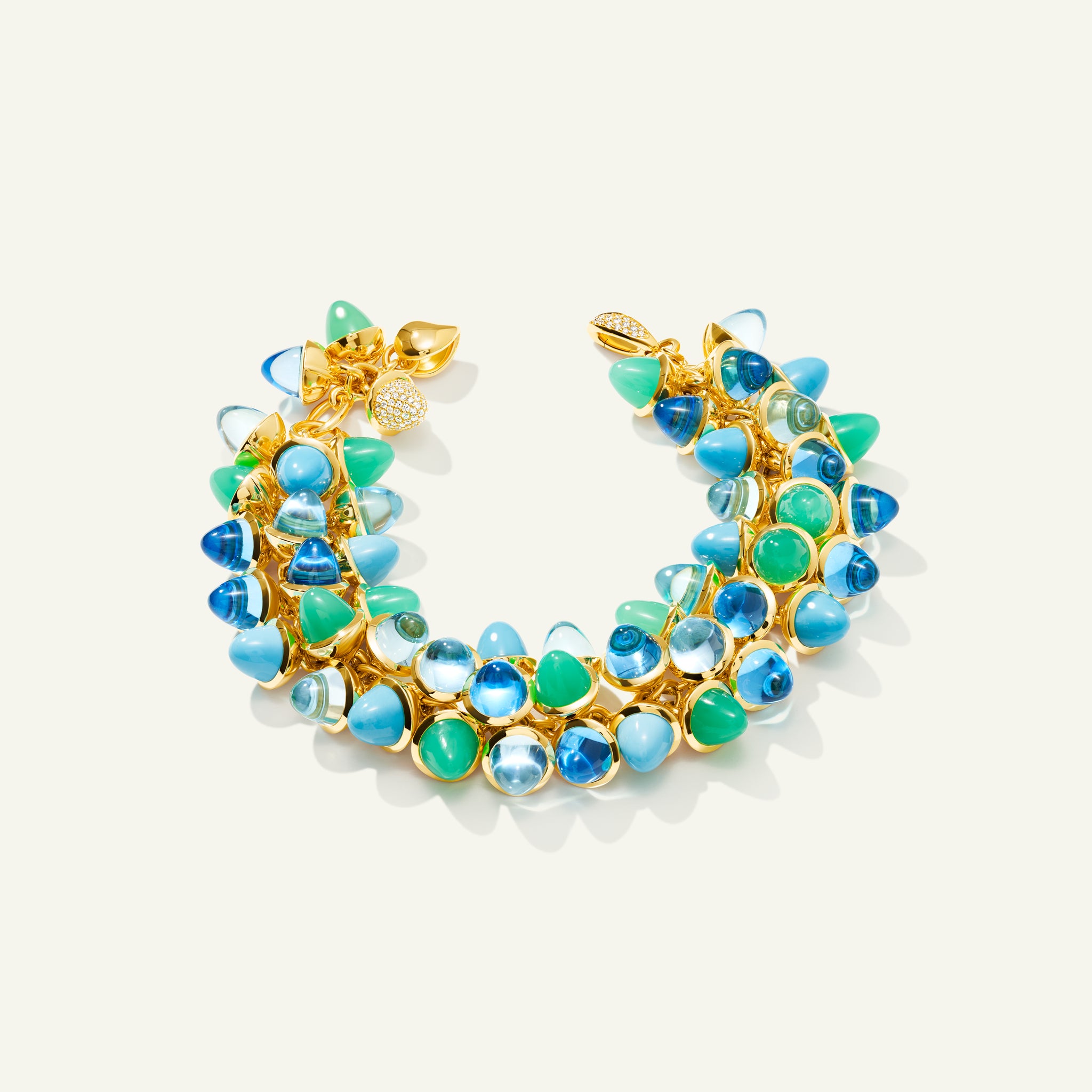 MIKADO Flamenco Armband in 'Lagoon' mit Diamond Pavé