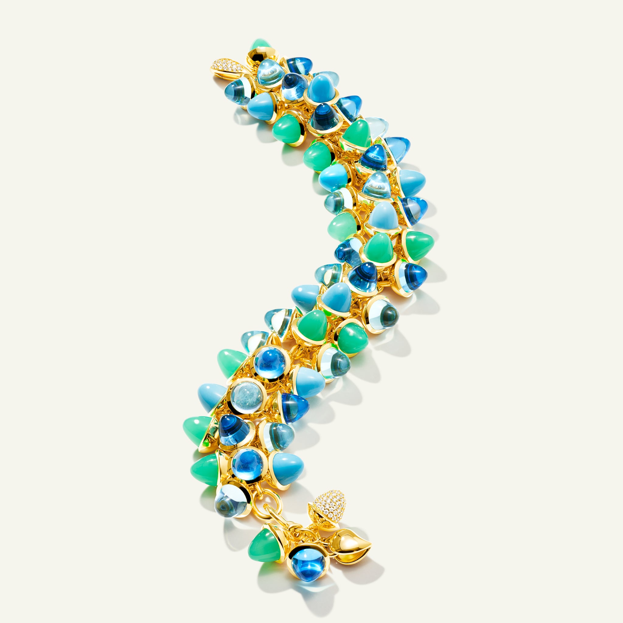 MIKADO Flamenco Armband in 'Lagoon' mit Diamond Pavé