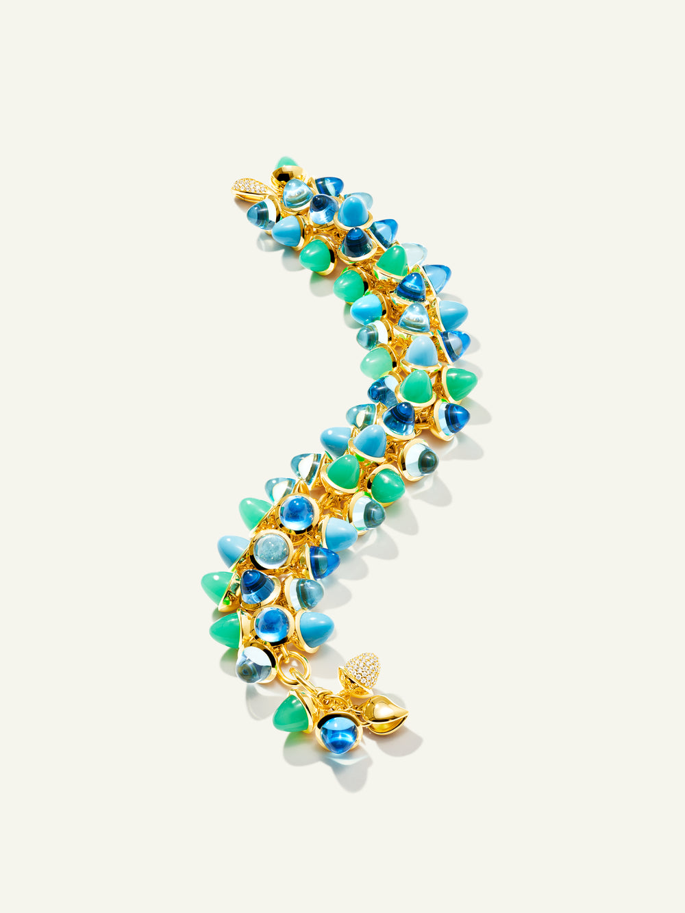 Bracelet MIKADO Flamenco 'Lagoon' with Diamond Pavé