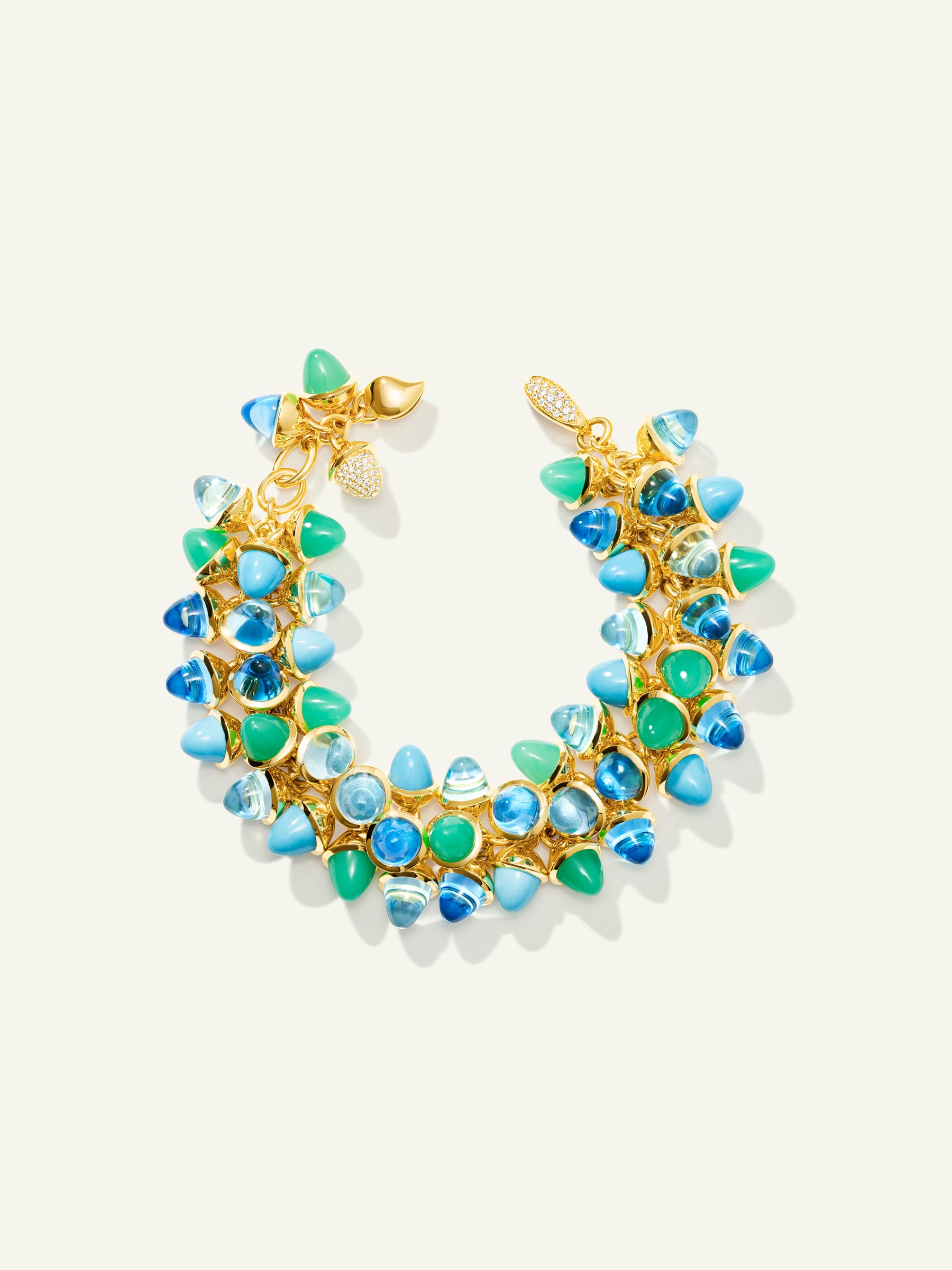 Bracelet MIKADO Flamenco 'Lagoon' with Diamond Pavé