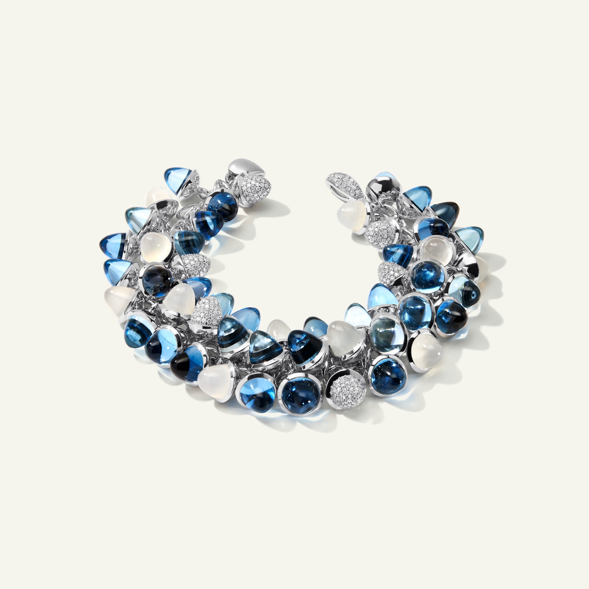 MIKADO Flamenco Armband in 'Ocean' mit Diamond Pavé