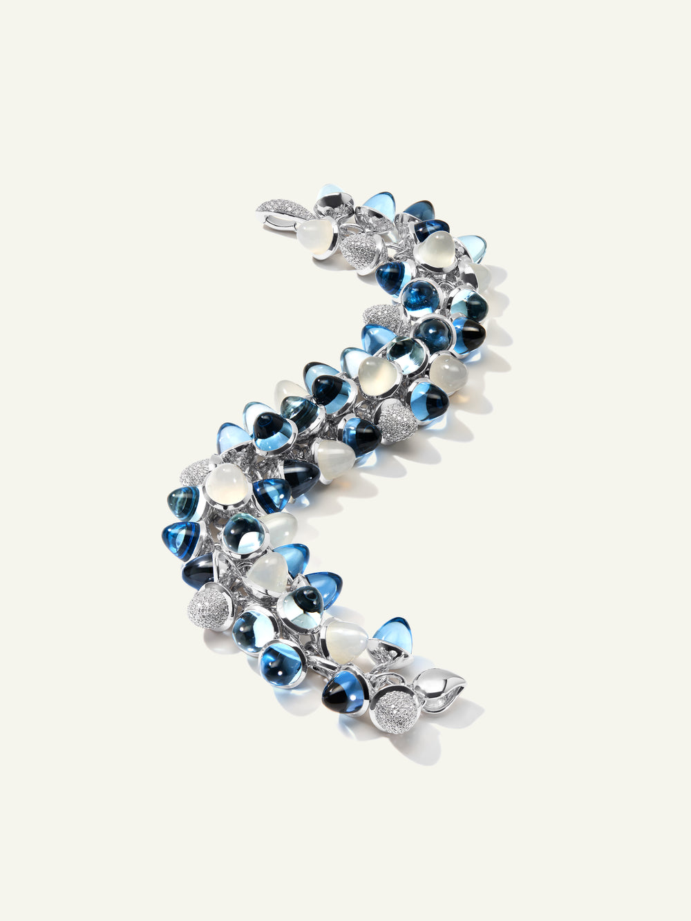 Bracelet MIKADO Flamenco 'Ocean' with Diamond Pavé