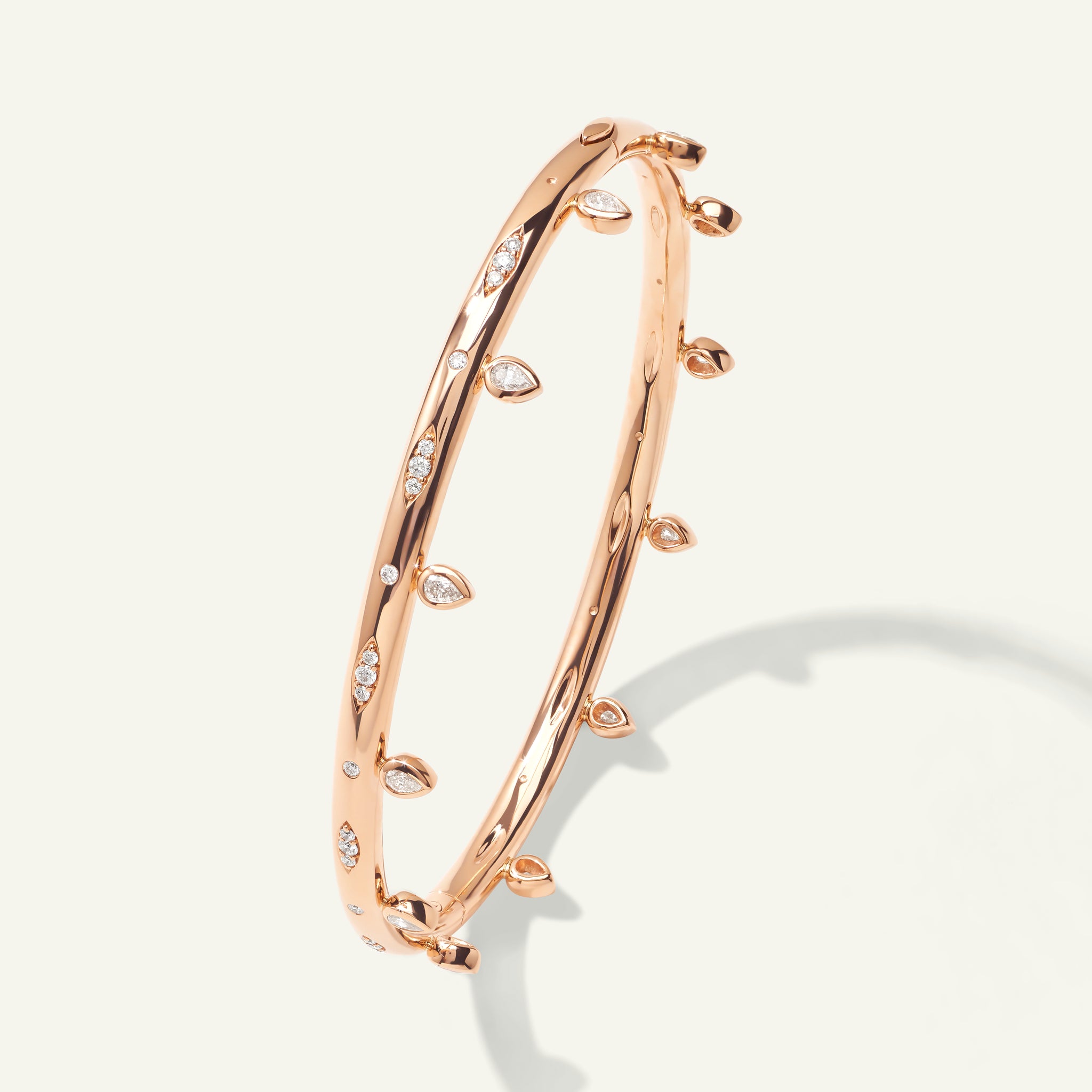 GYPSY Drop Armreif, 17 cm Weiße Diamanten