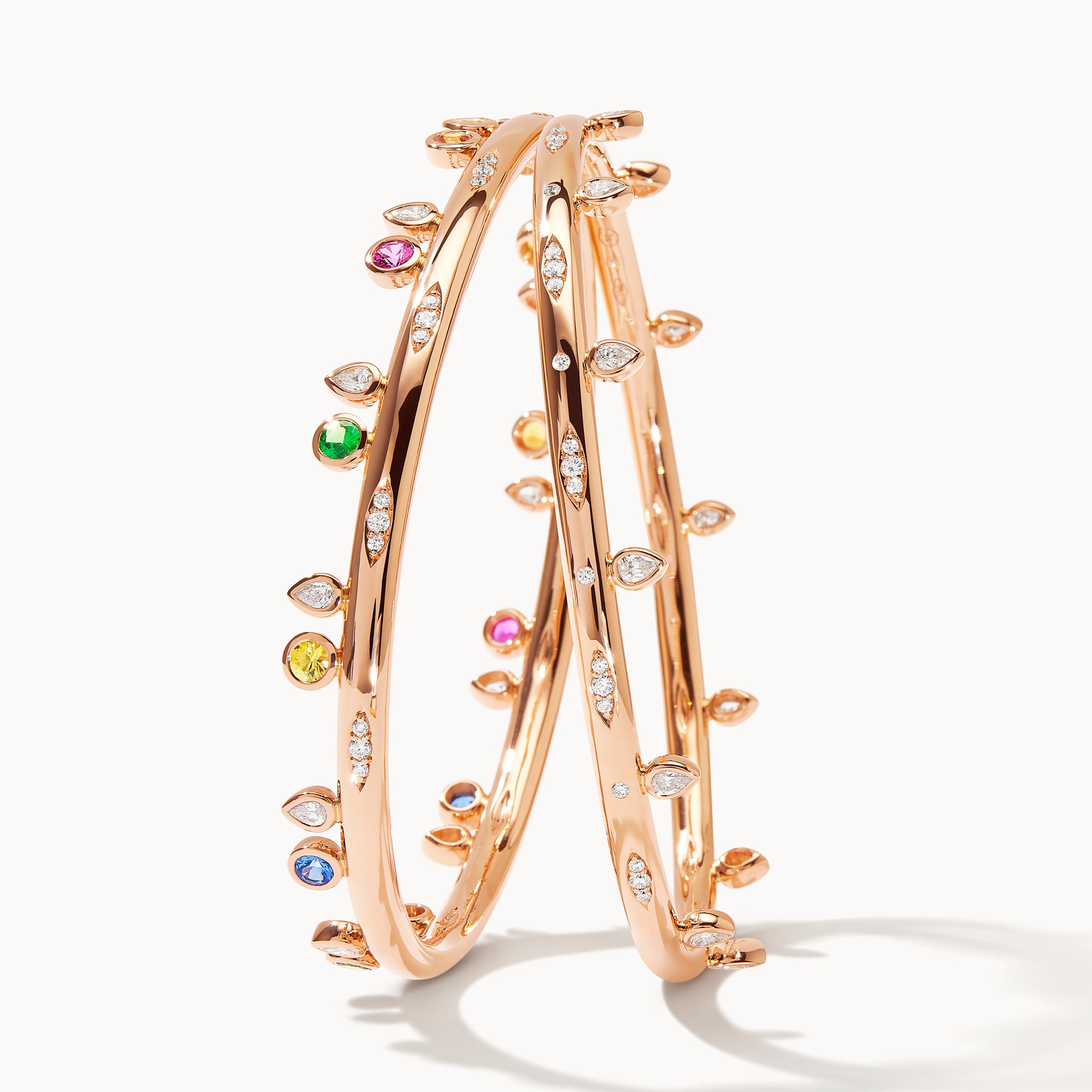 GYPSY Drop Armreif, 17 cm Weiße Diamanten