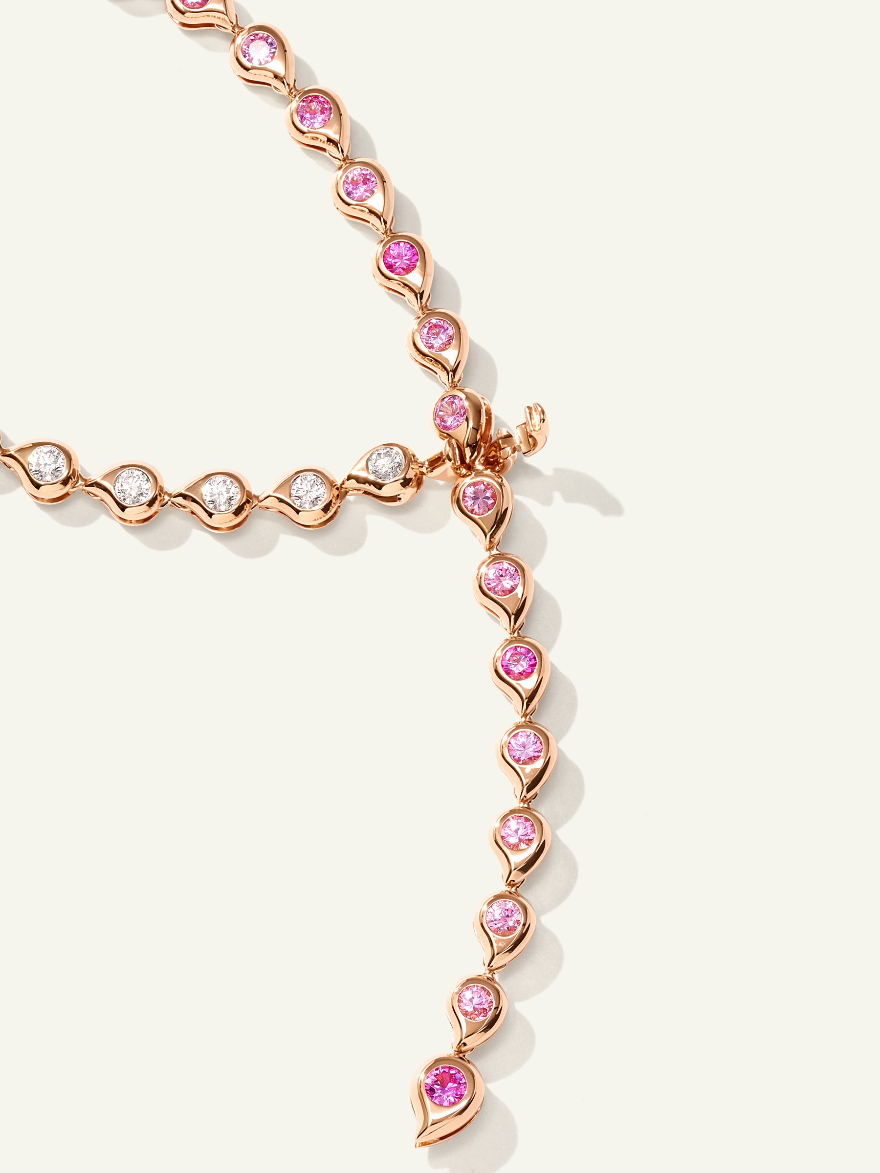 C-SF-Riv-Cl-Blu-rg | Collier SNOWFLAKES Rivière Classic / 'Blush'