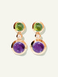 BOUTON 2 Cabochons Earrings in 'Aurora' with White Diamonds