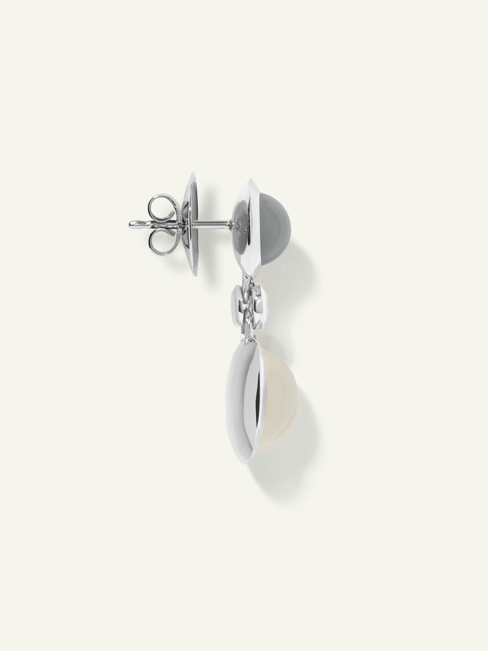 BOUTON 2 Cabochons Ohrringe in 'Cashmere' mit Diamanten