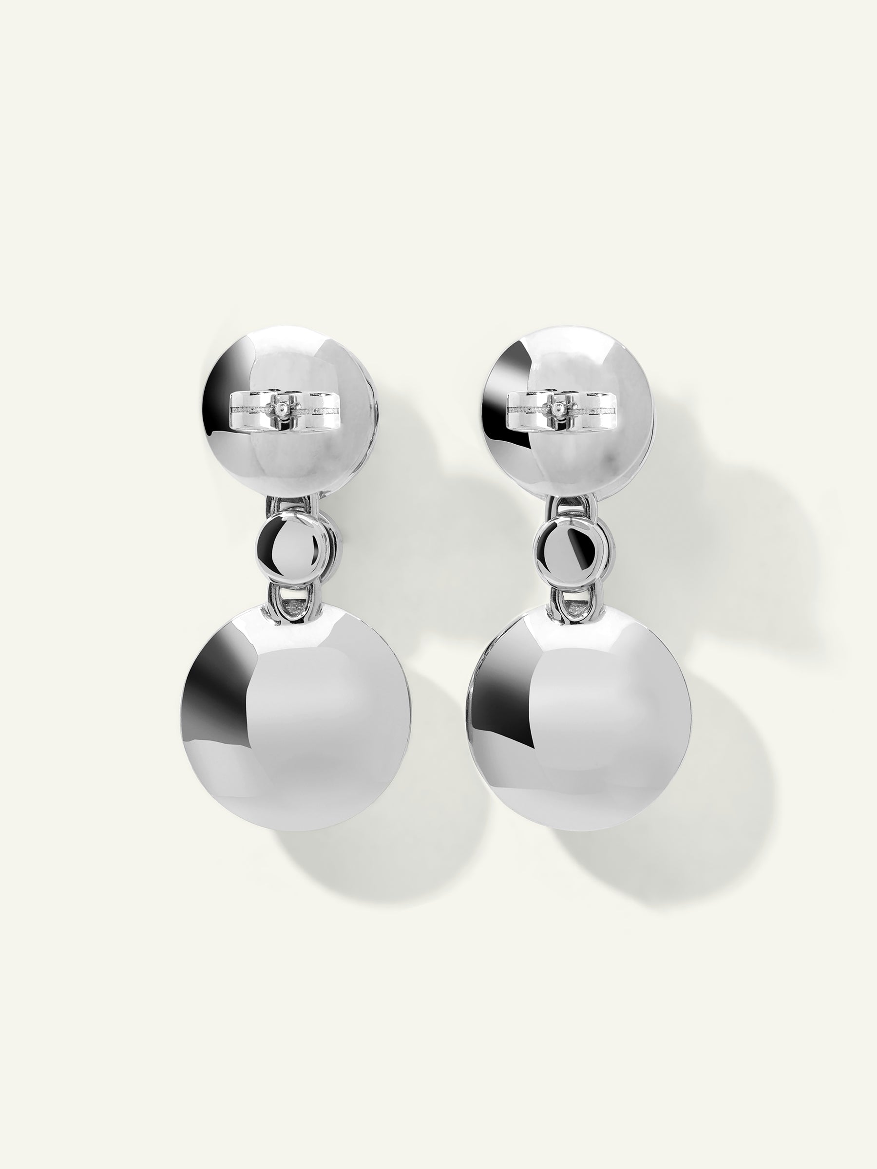 BOUTON 2 Cabochons Earrings in 'Cashmere' with White Diamonds