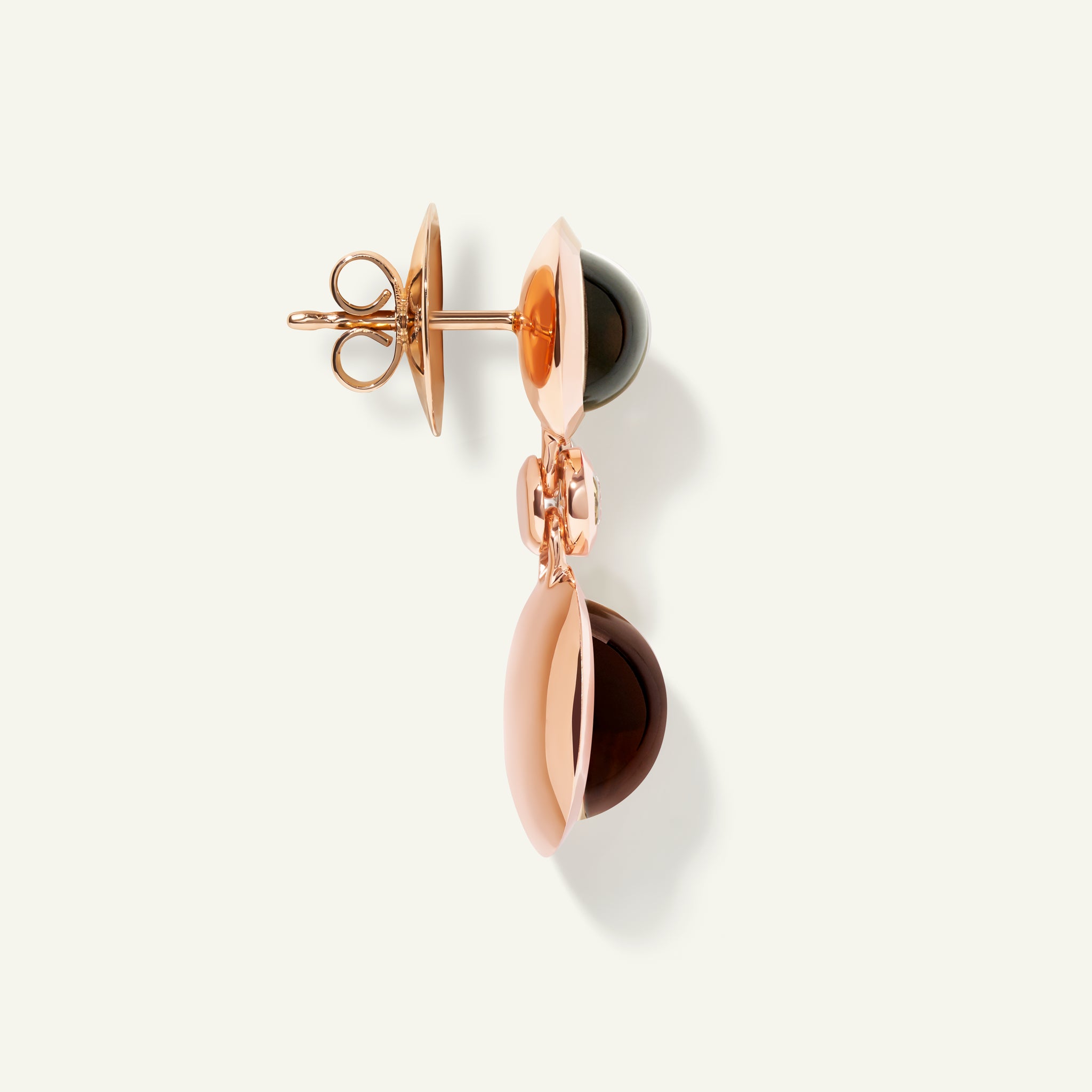 BOUTON 2 Cabochons Earrings in 'Indian Summer' with Sapphire