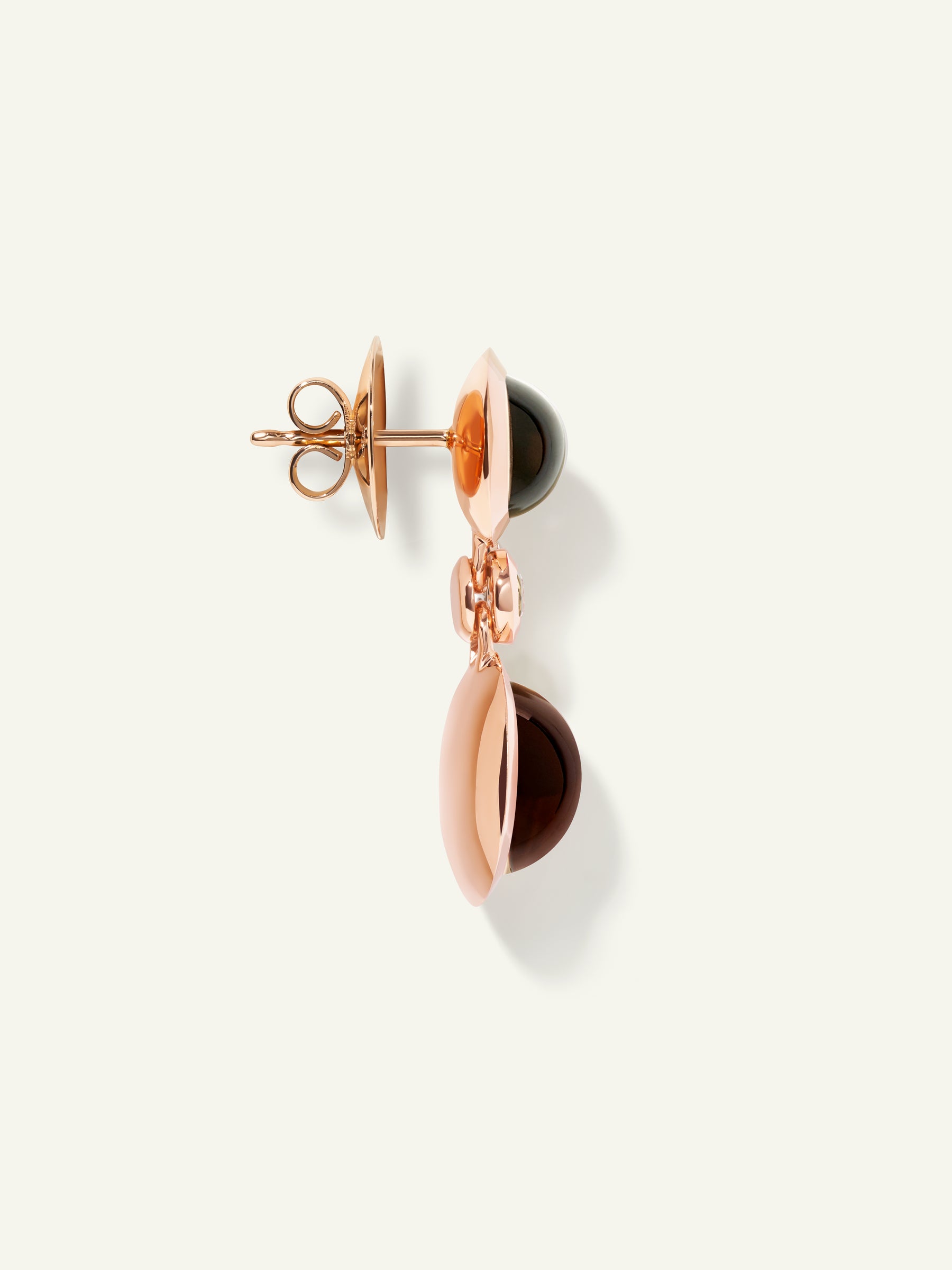 BOUTON 2 Cabochons Ohrringe in 'Indian Summer' mit Saphiren