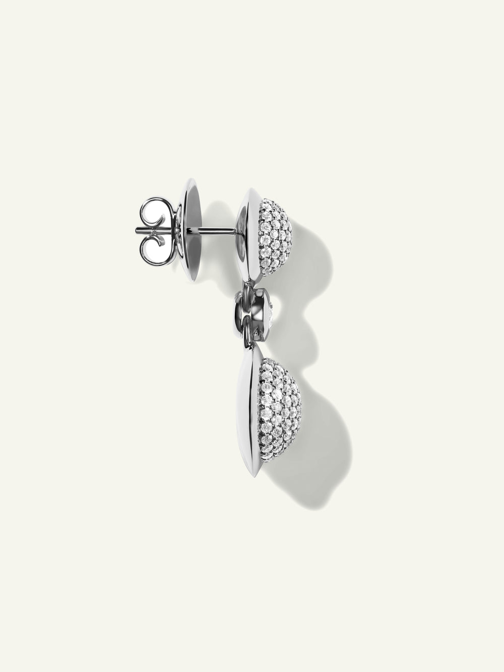 BOUTON 2 Cabochons Ohrringe mit Diamant Pavé und Diamanten