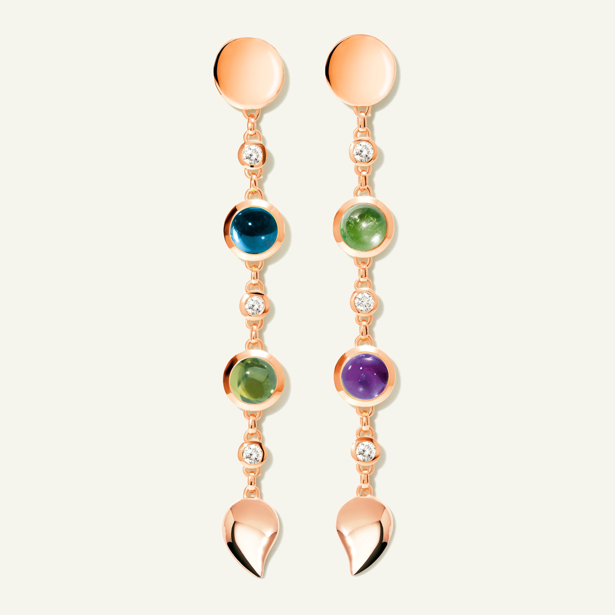 BOUTON Long Ohrringe in 'Aurora' mit Diamanten