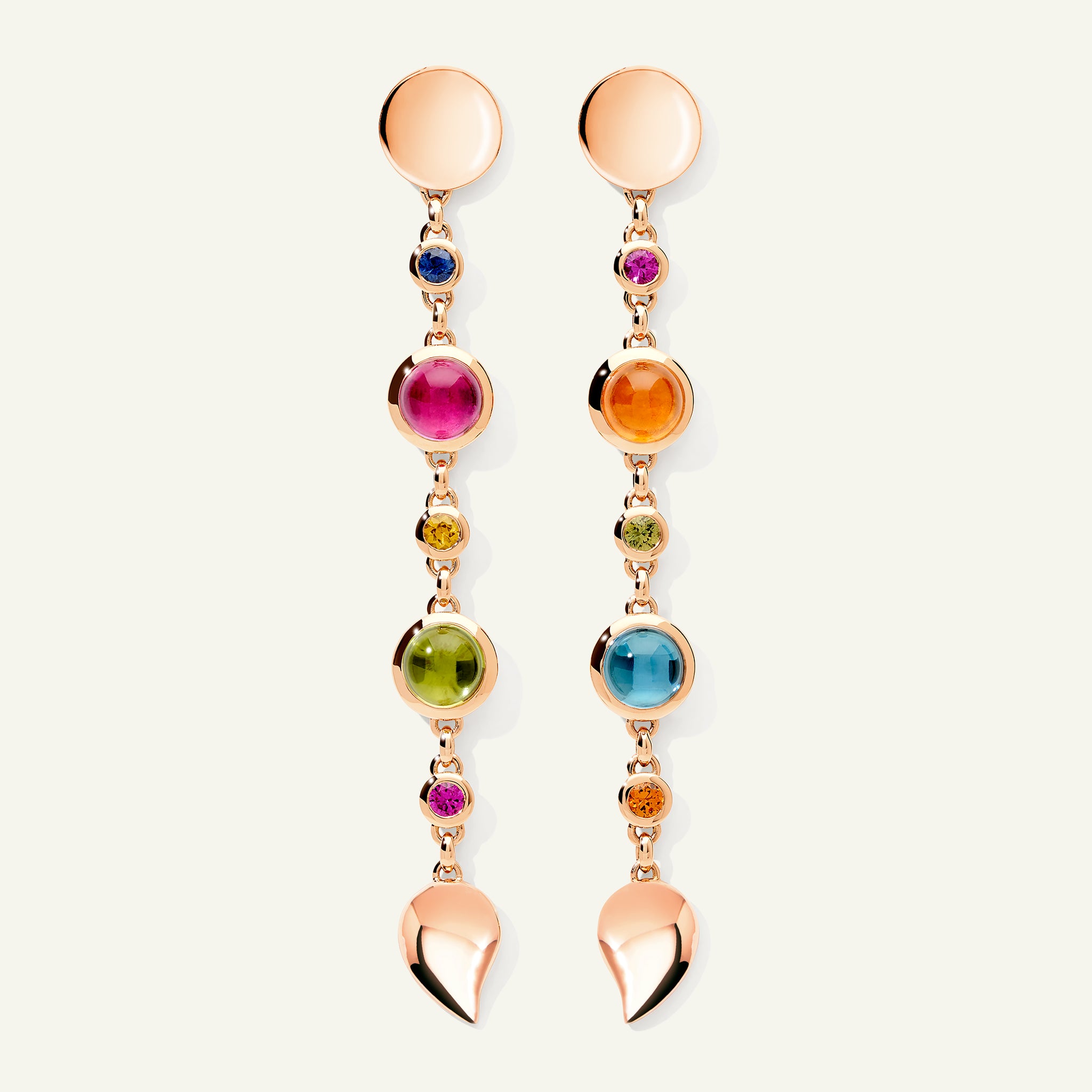 BOUTON Long Ohrringe in 'Candy' mit Saphiren