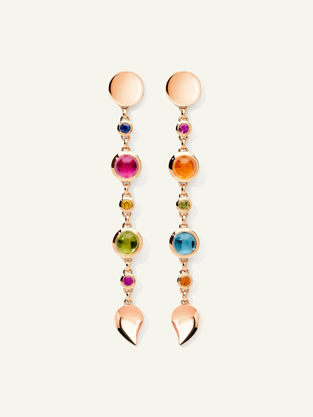 BOUTON Long Ohrringe in 'Candy' mit Saphiren