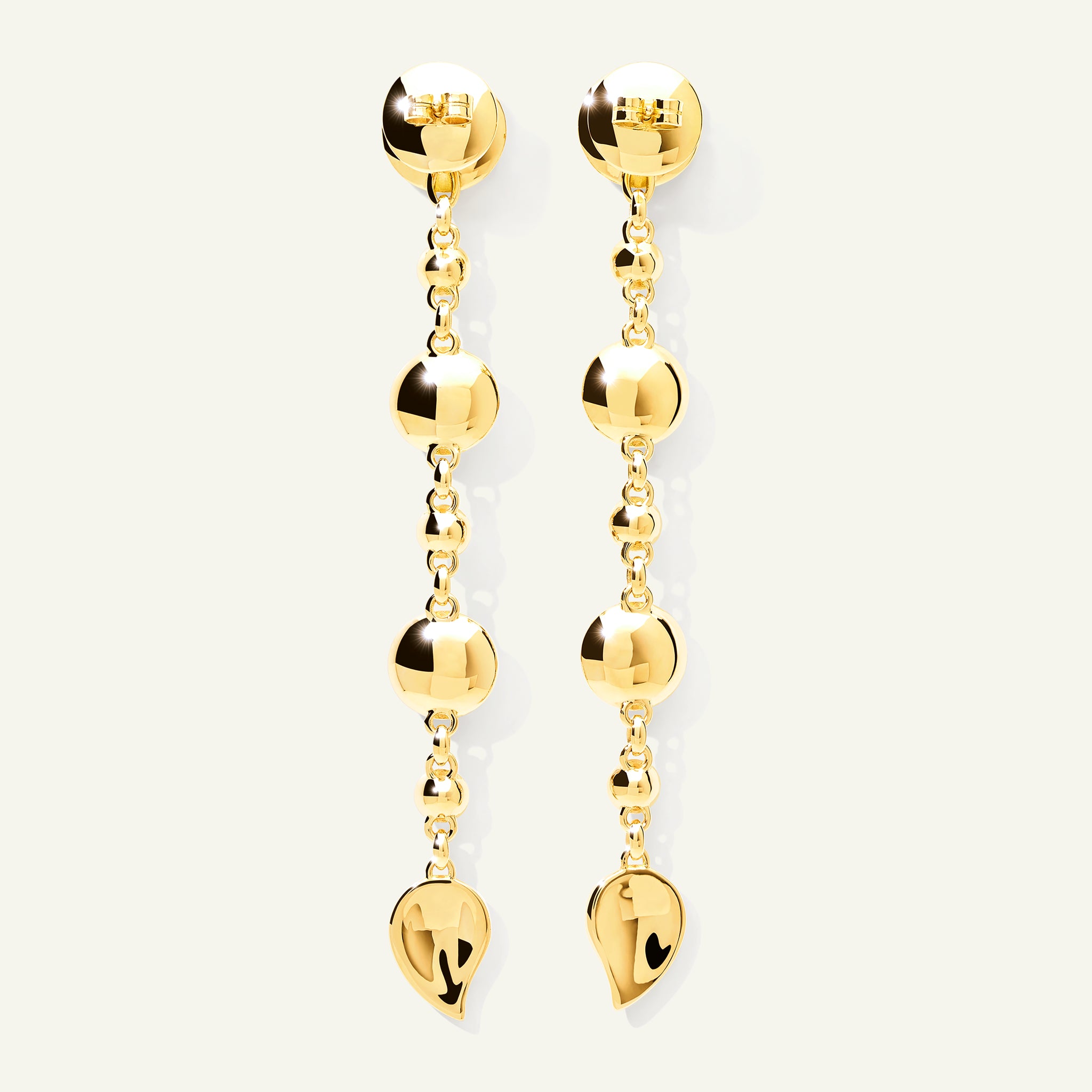 BOUTON Long Ohrringe in 'Lagoon' mit verschiedenen Edelsteinen