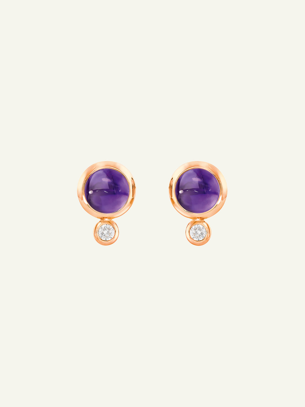 BOUTON Ohrringe mit Amethyst und Diamanten