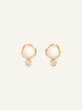 BOUTON Earrings with Sand Moonstone and White Diamonds