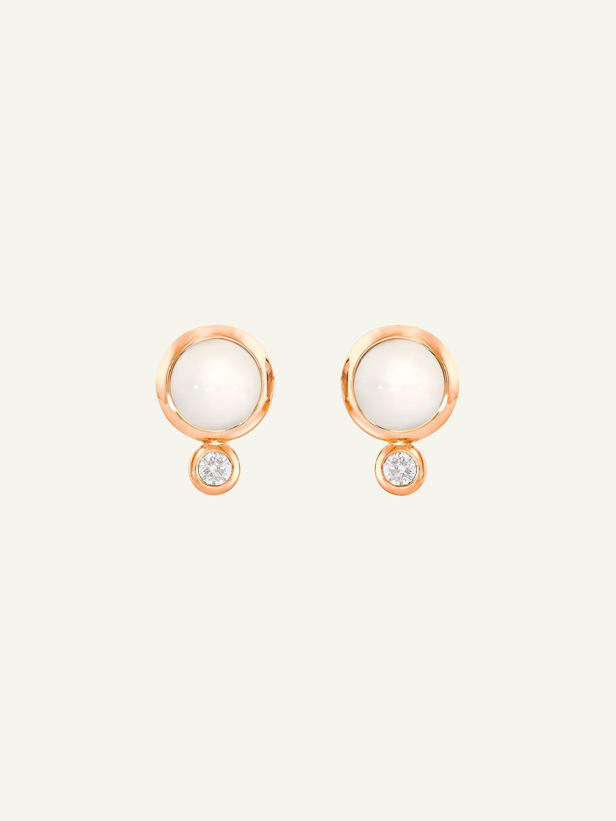 BOUTON Ohrringe mit Sand Mondstein und Diamanten
