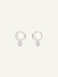 BOUTON Earrings with Sand Moonstone and White Diamonds