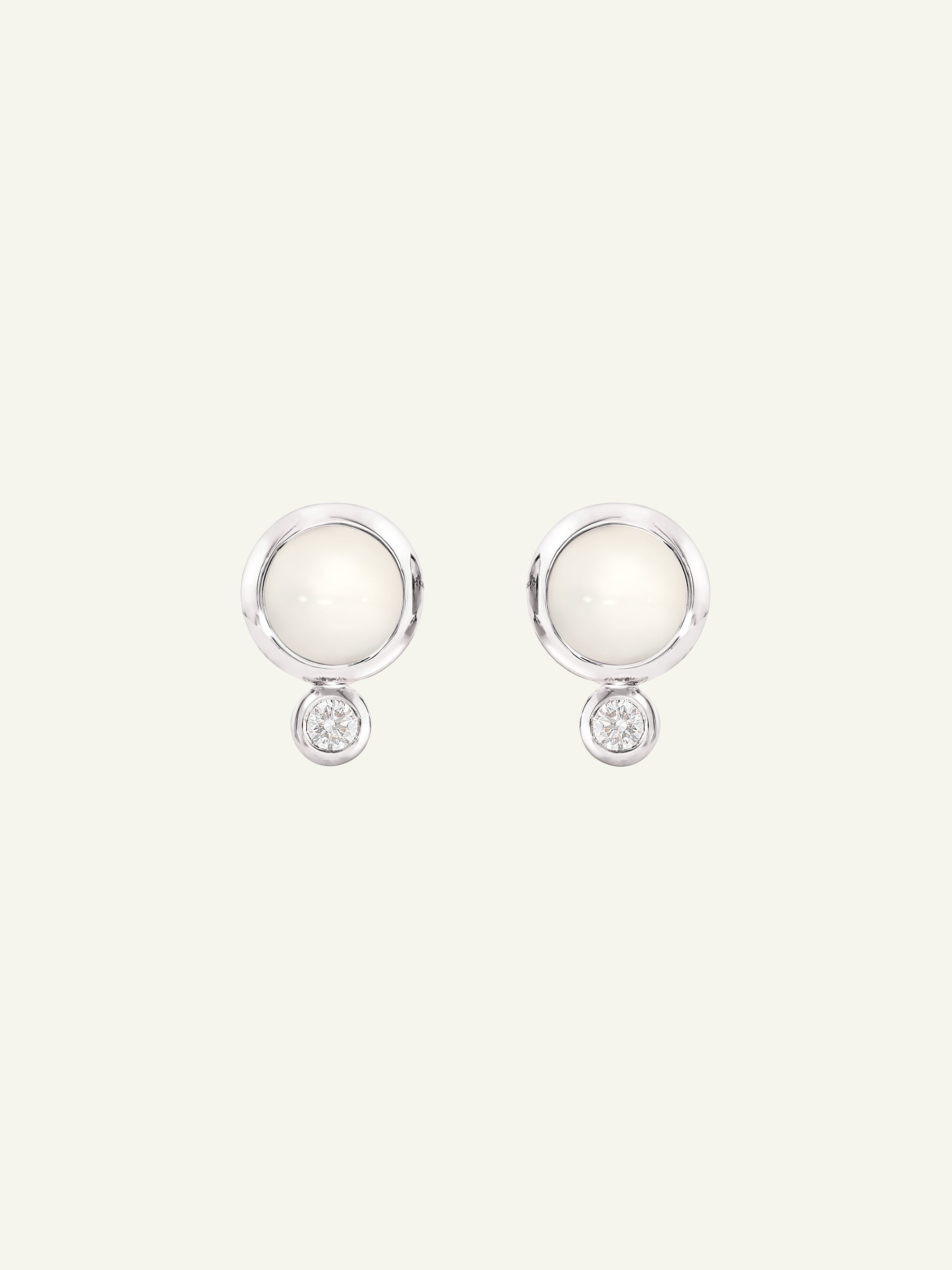 BOUTON Ohrringe mit Sand Mondstein und Diamanten