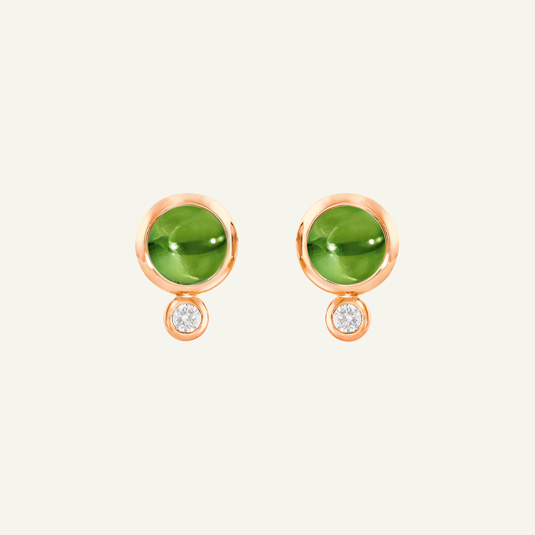 BOUTON Ohrringe mit Peridot und Diamanten