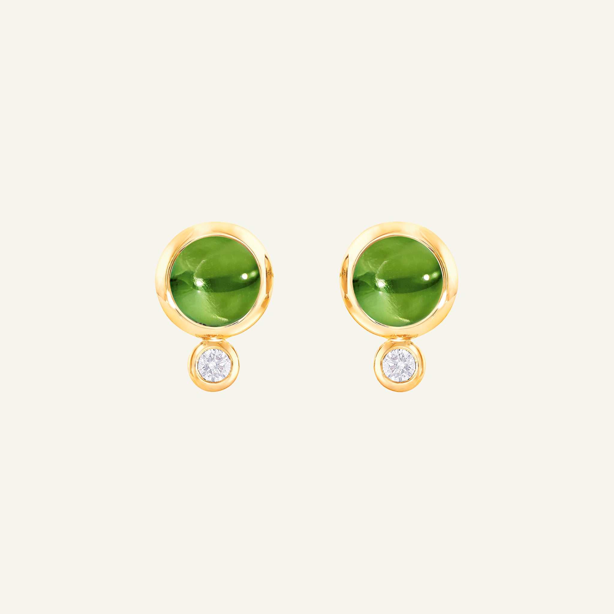 BOUTON Ohrringe mit Peridot und Diamanten