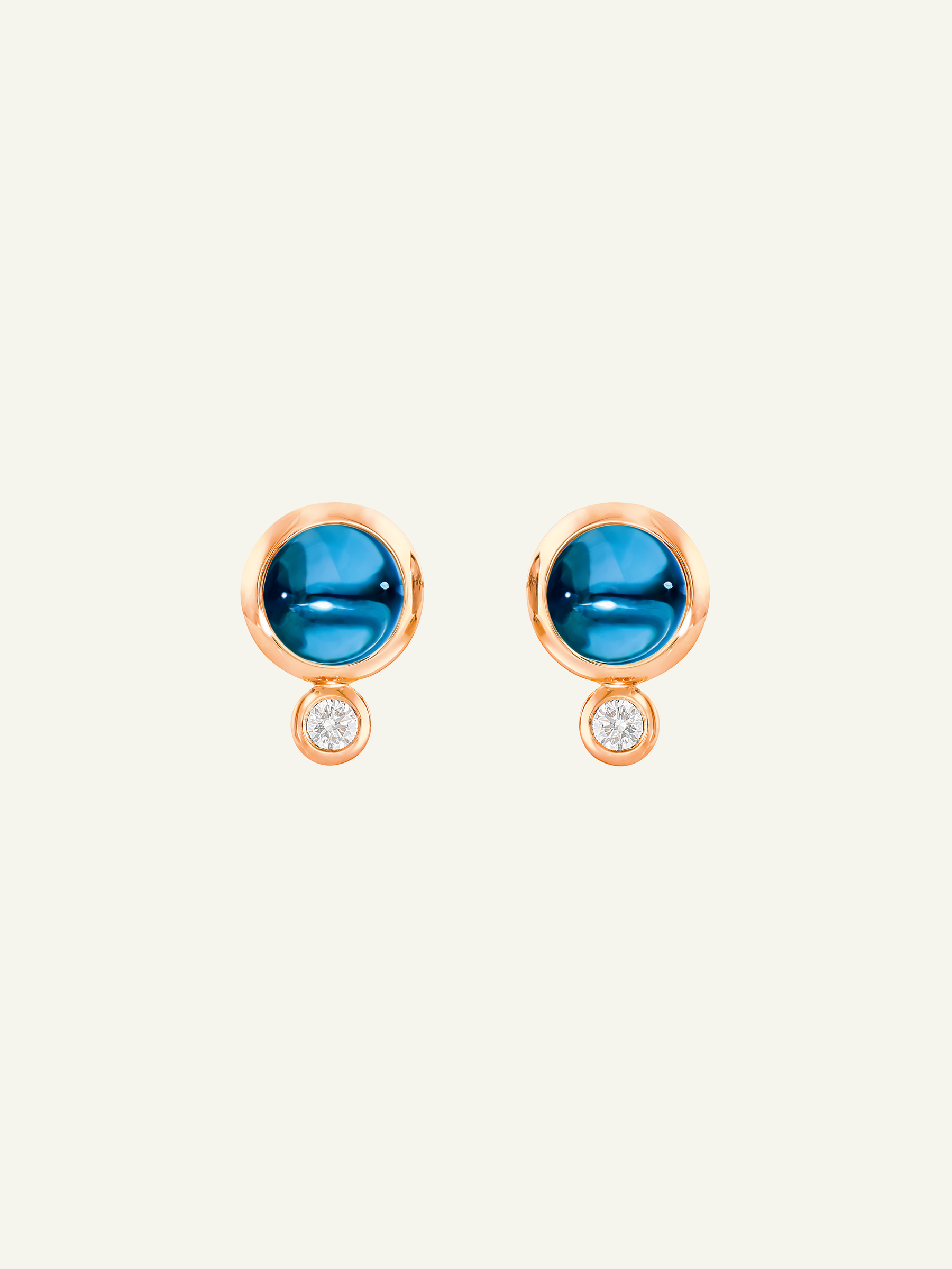 BOUTON Ohrringe mit London Topas und Diamanten