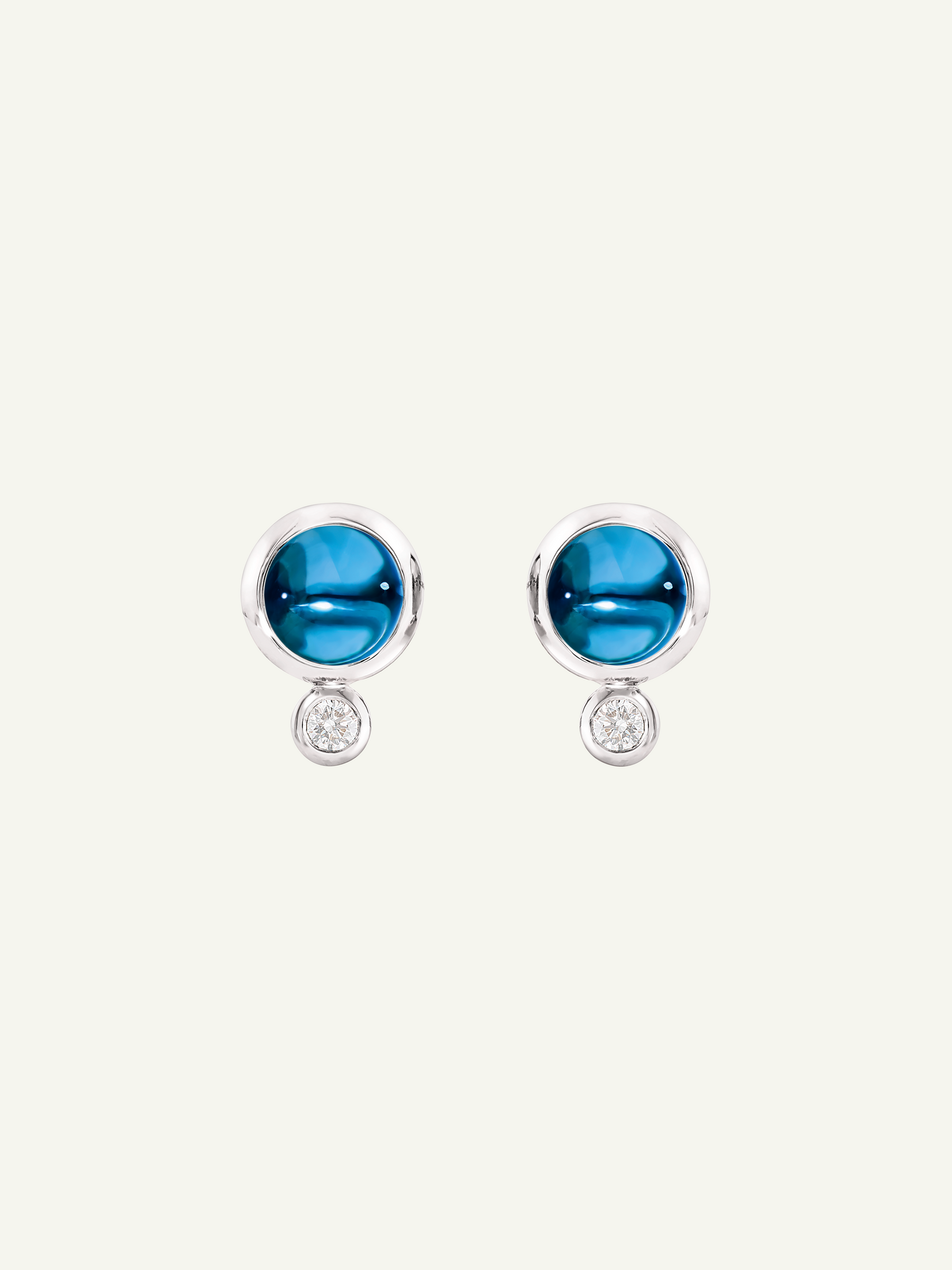 BOUTON Ohrringe mit London Topas und Diamanten