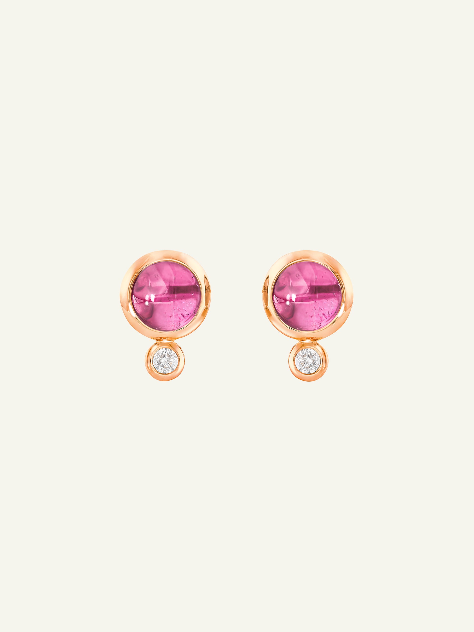 BOUTON Ohrringe mit Rosa Turmalin und Diamanten