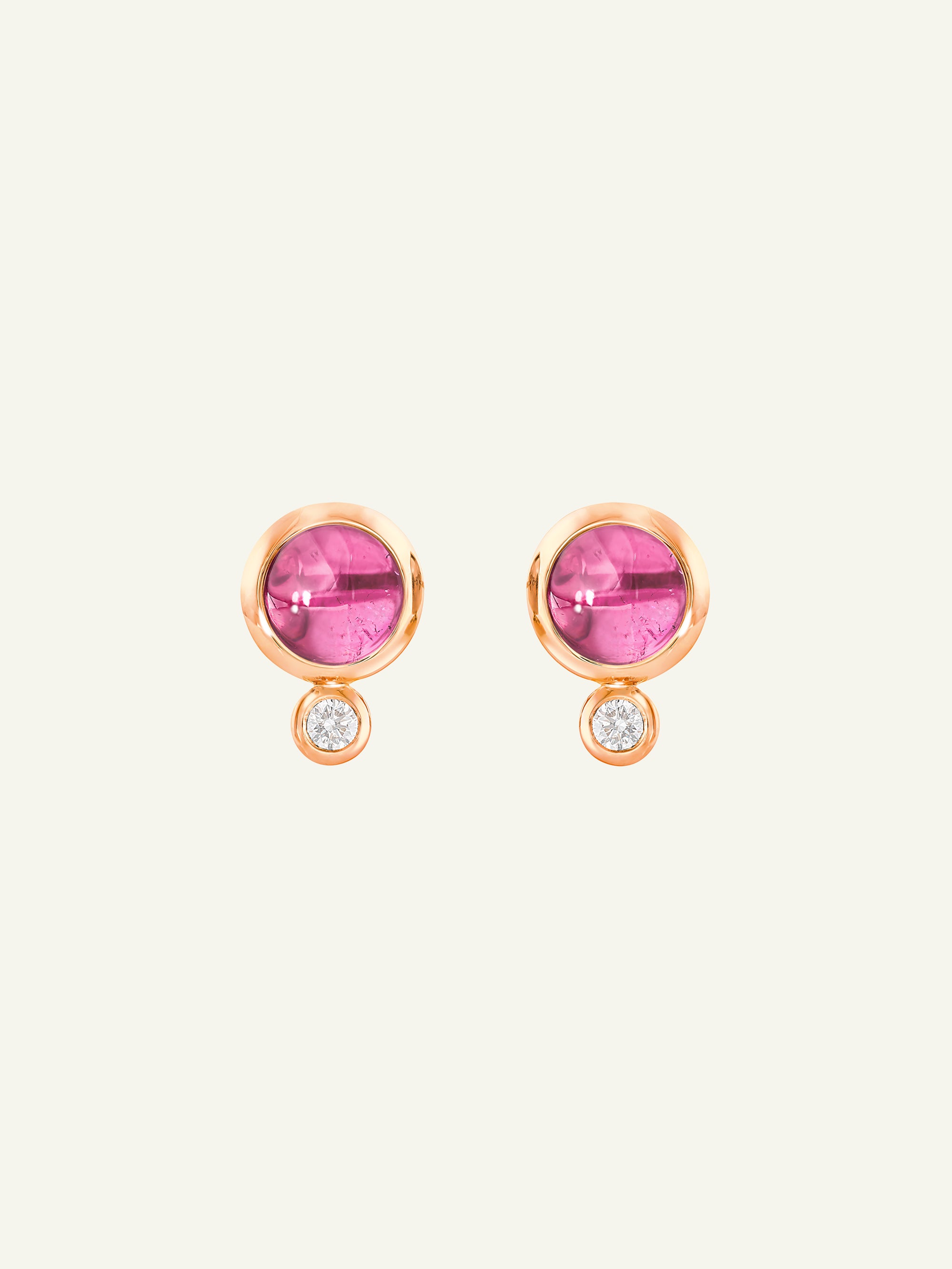 BOUTON Ohrringe mit Rosa Turmalin und Diamanten