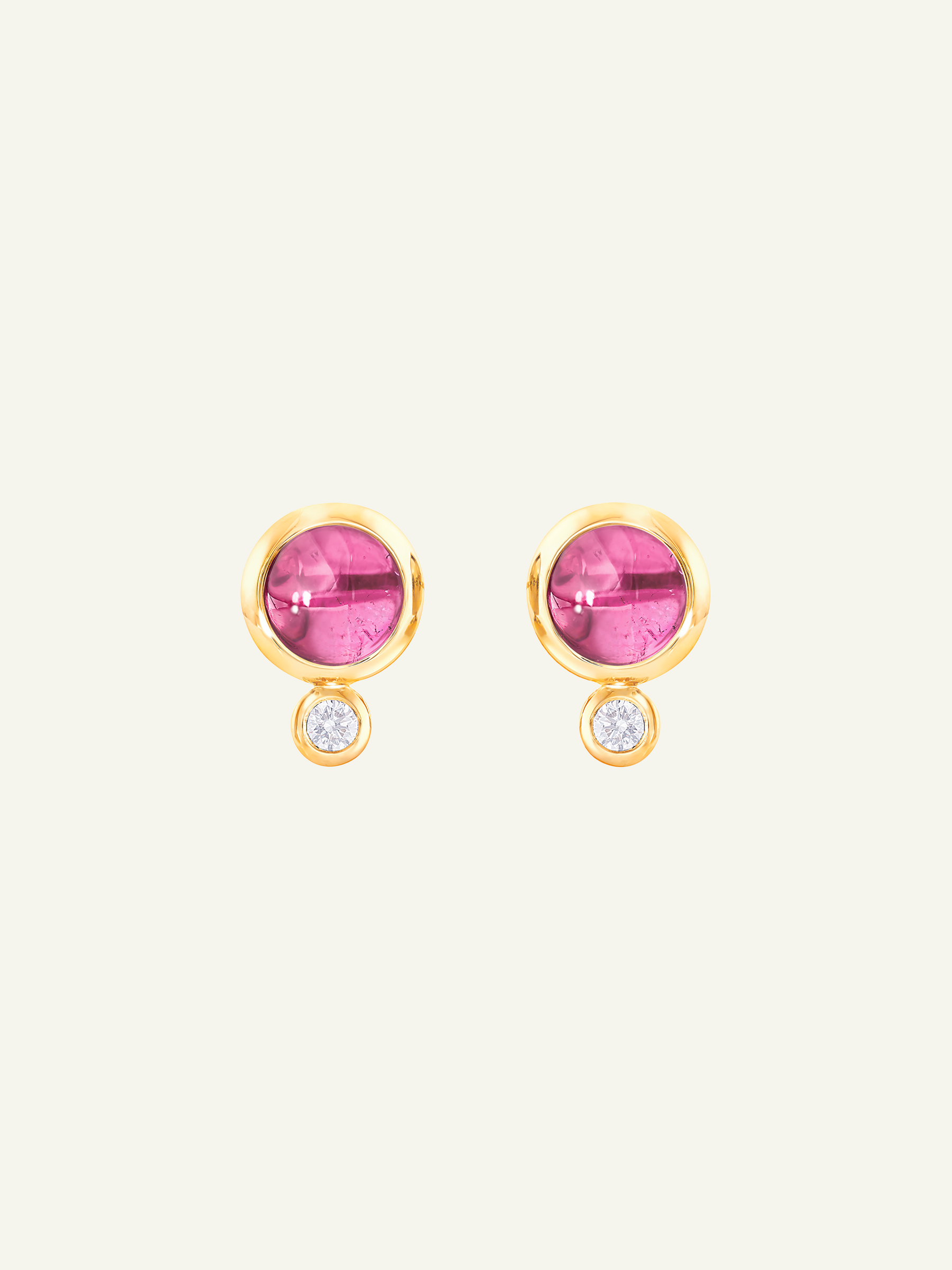 BOUTON Ohrringe mit Rosa Turmalin und Diamanten